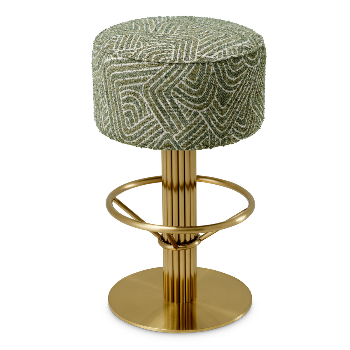 CARLETON Green Bar Stool with Gold Base