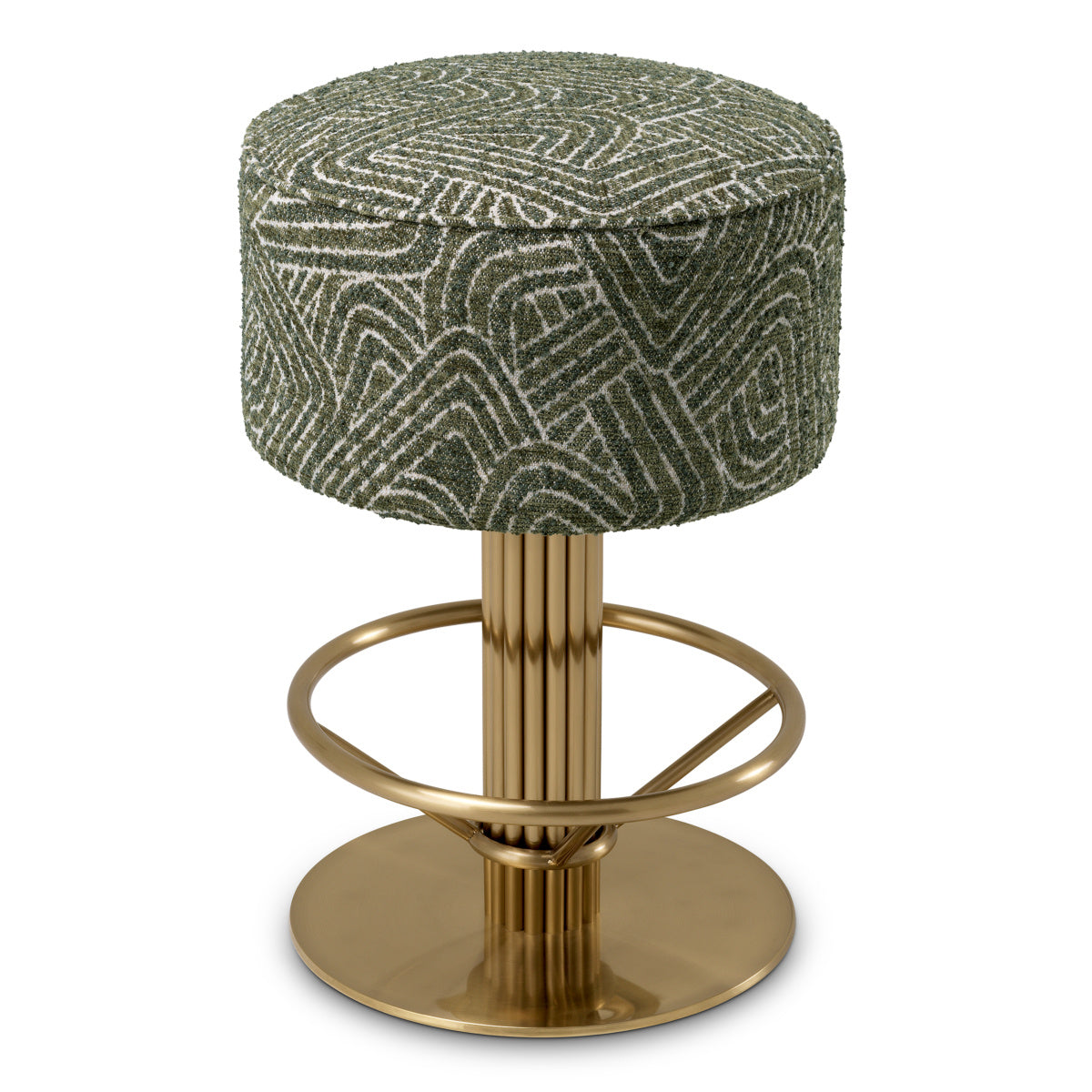 CARLETON Green Stool with Gold Base