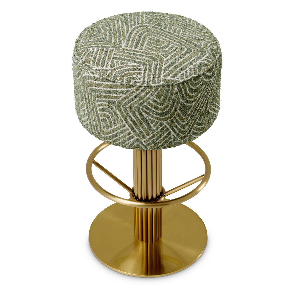 CARLETON Green Bar Stool with Gold Base