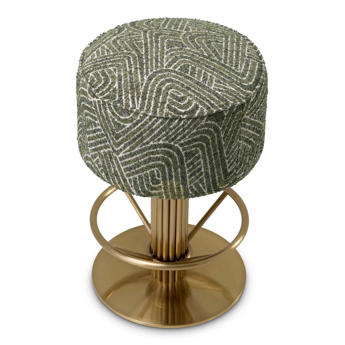CARLETON Green Stool with Gold Base