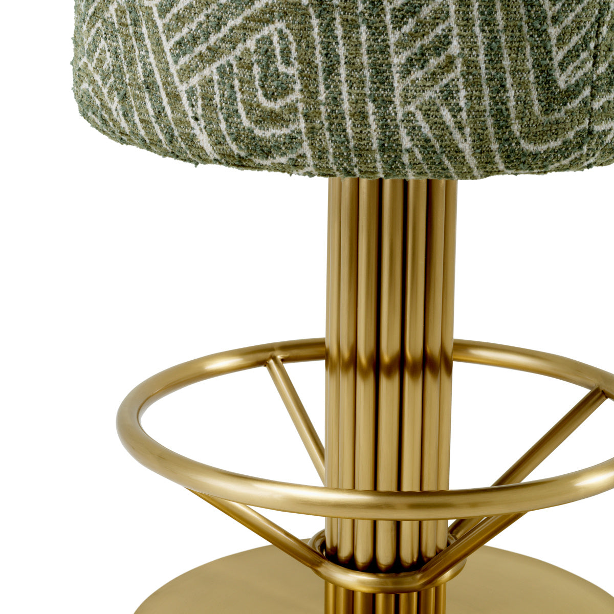 CARLETON Green Bar Stool with Gold Base