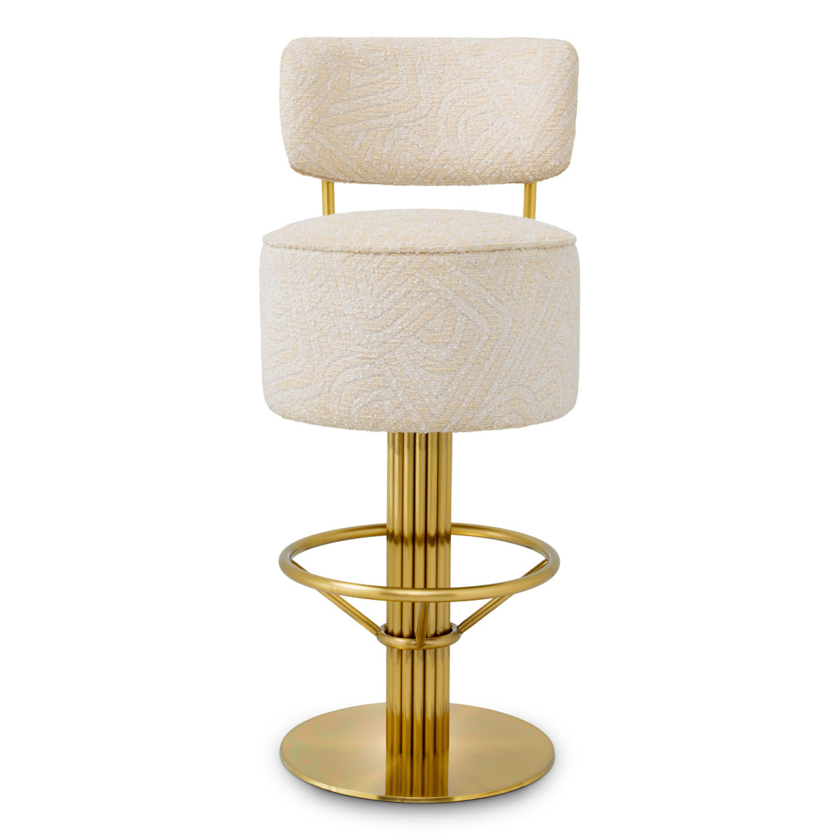 CARLETON Cream Stool with Gold Base