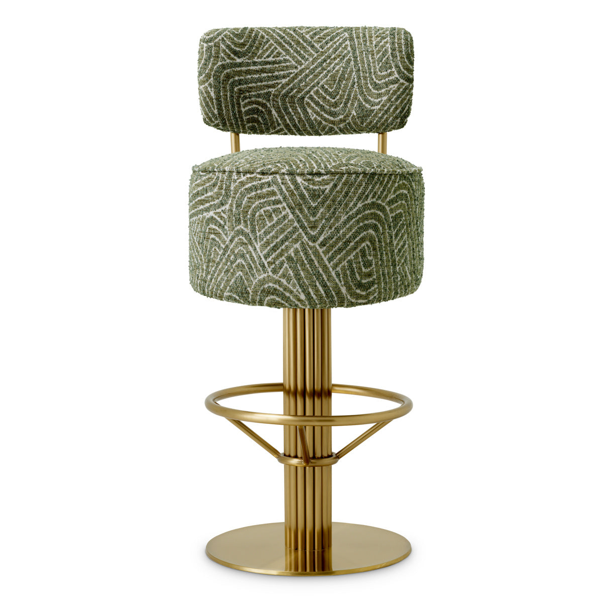 CARLETON Green Stool with Gold Base