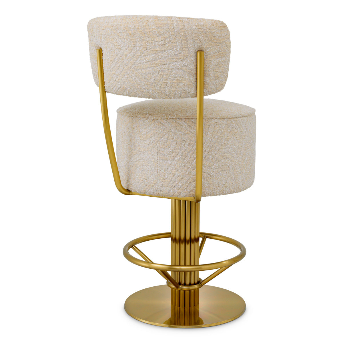 Low stool CARLETON in cream with a gold base