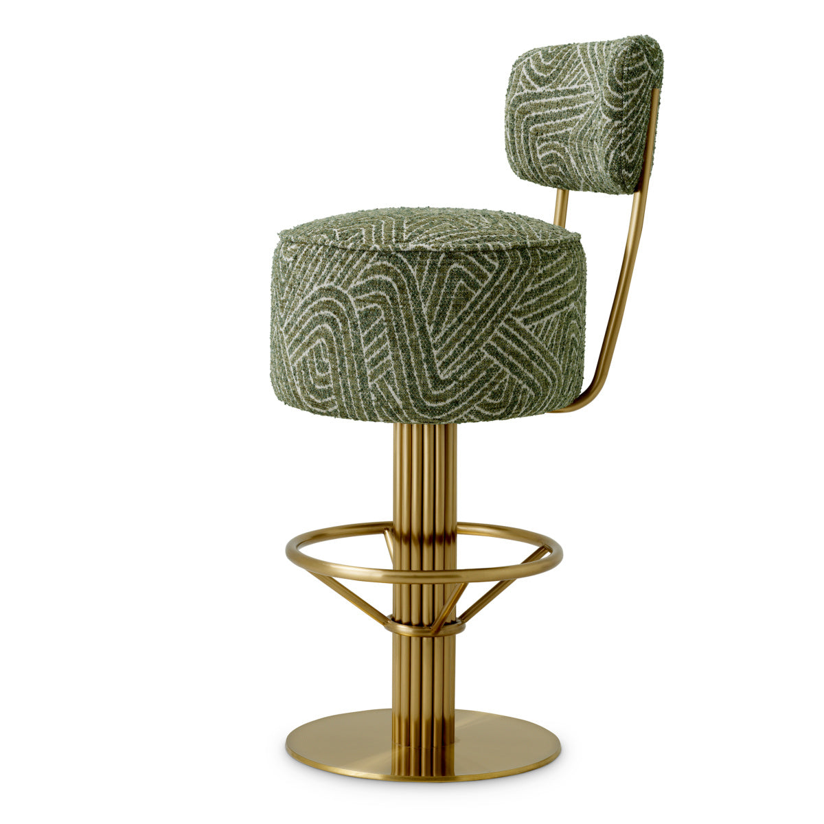 CARLETON Green Stool with Gold Base