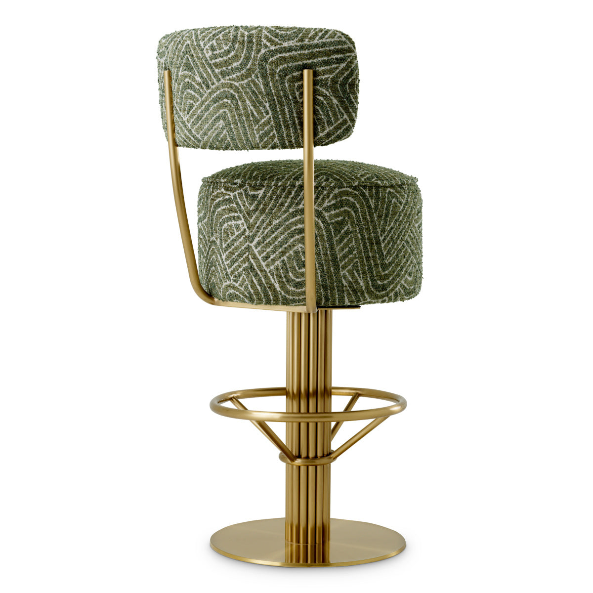 CARLETON Green Stool with Gold Base