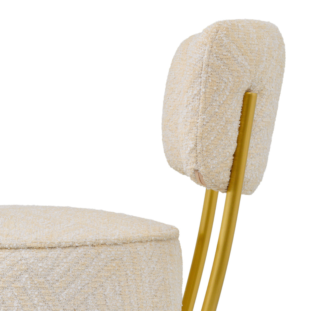 Low stool CARLETON in cream with a gold base