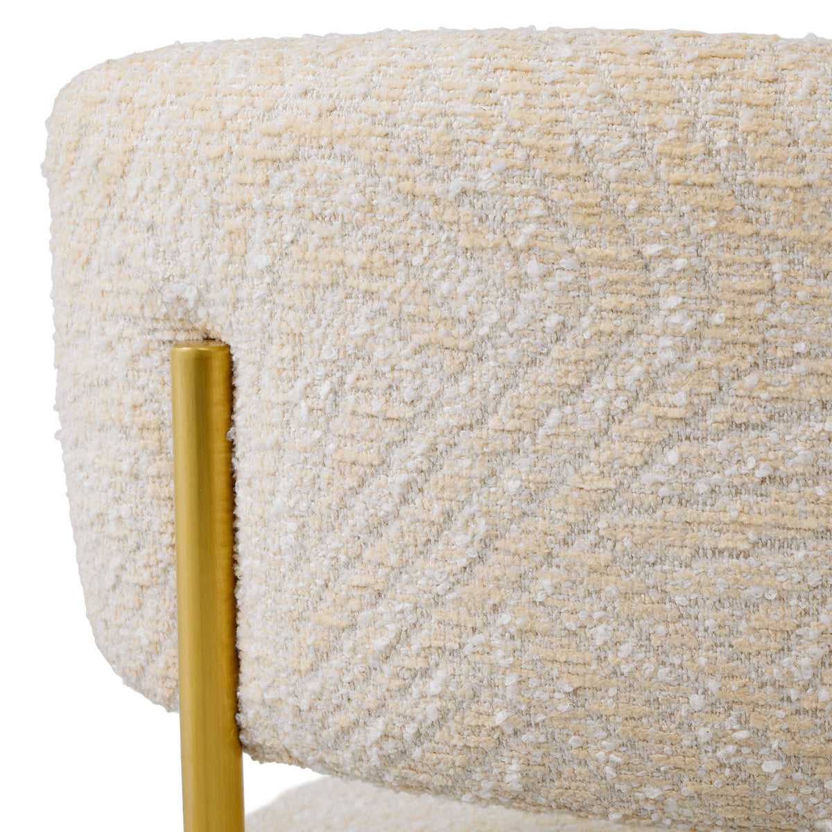 Low stool CARLETON in cream with a gold base