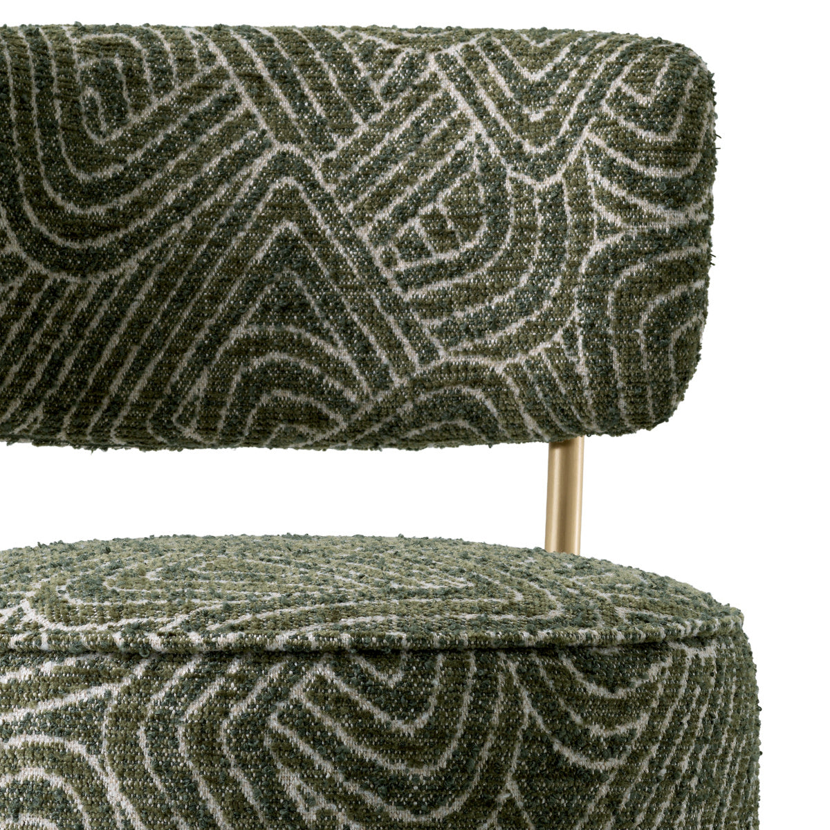 Low stool CARLETON green with a gold base