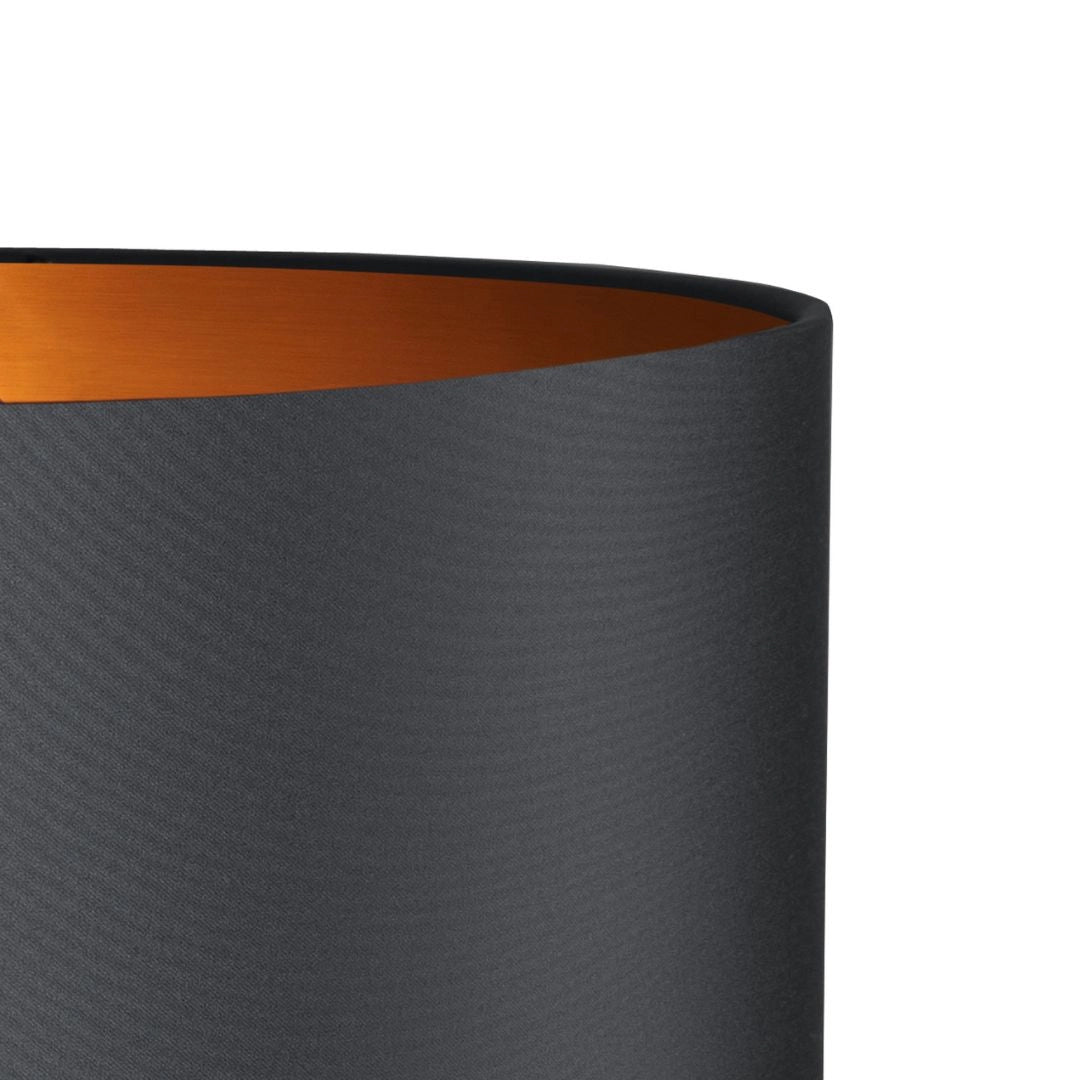 SALVADOR table lamp with smoked glass, graphite shade, and black finish