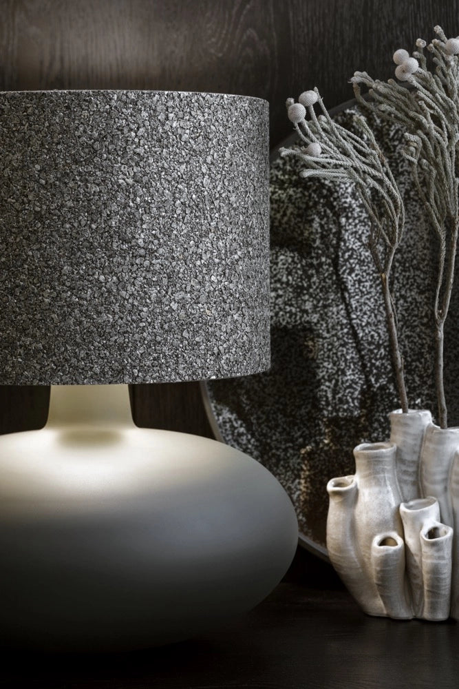 SAWA STONE table lamp matte black glass