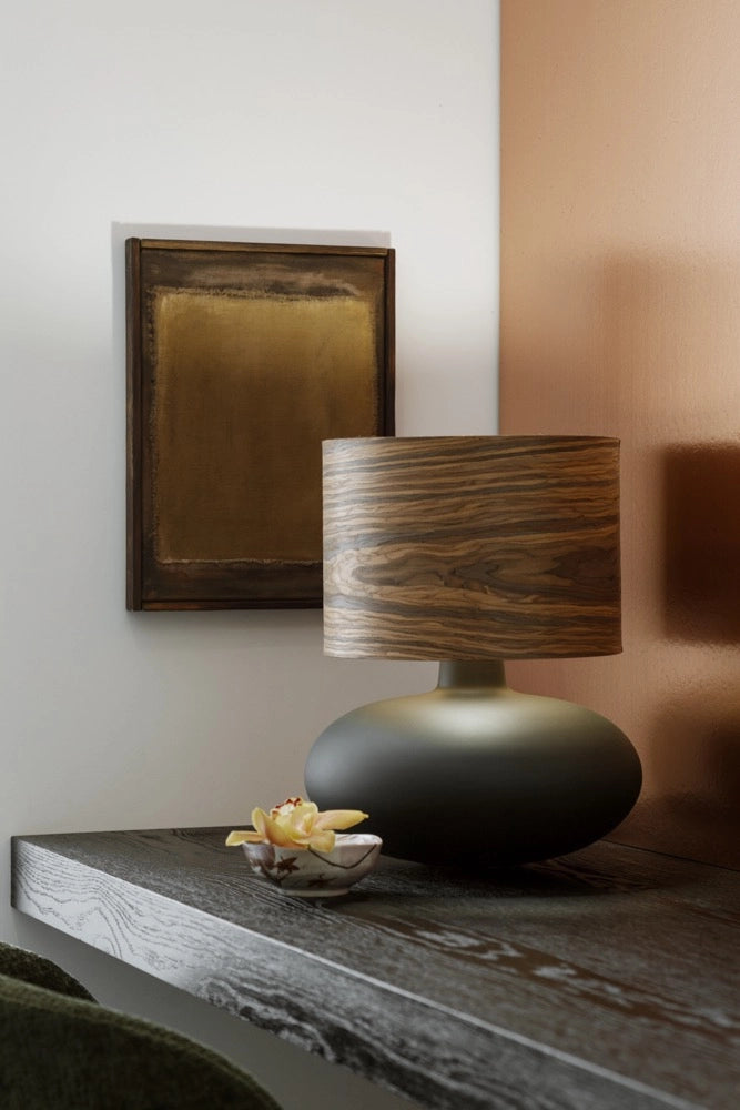 SAWA WOOD walnut veneer table lamp