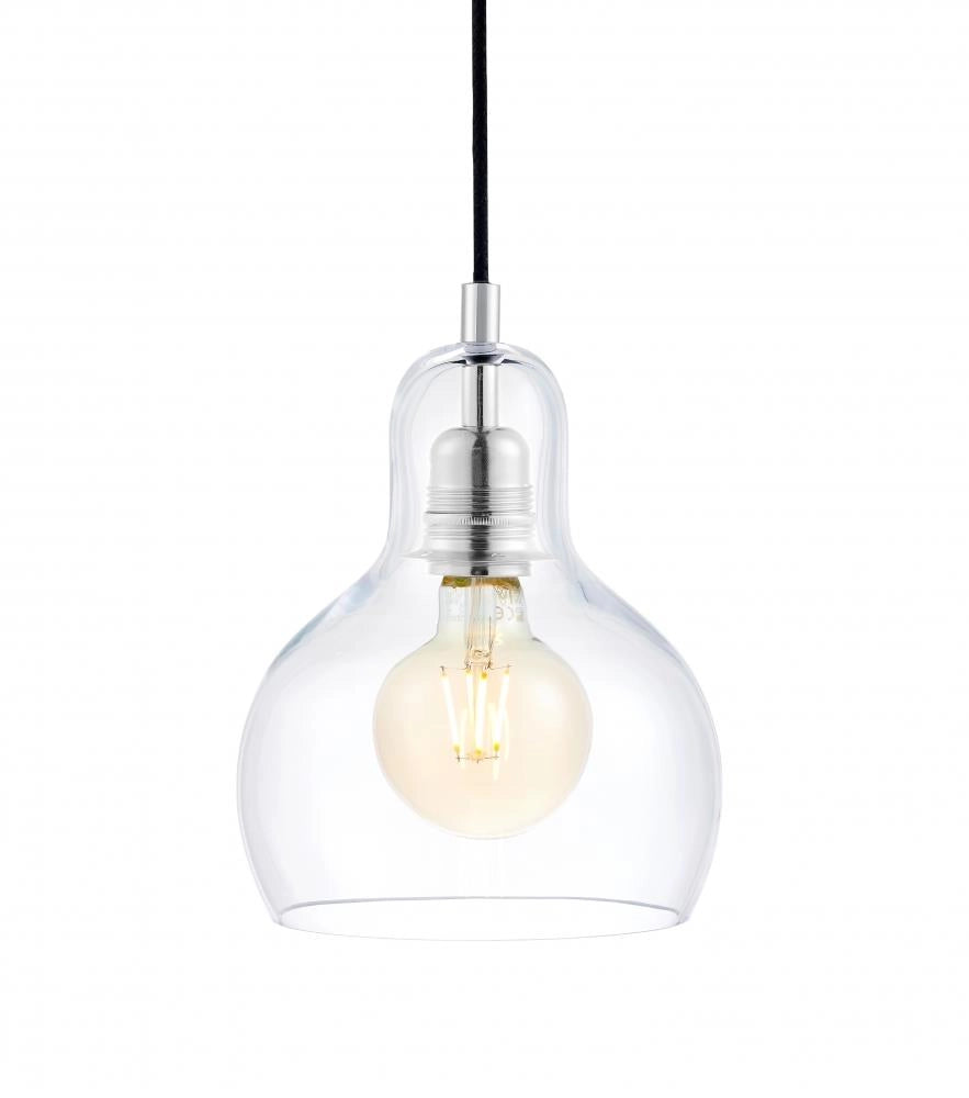LONGIS I transparent pendant lamp with a chrome fixture