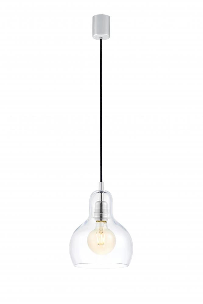 LONGIS I transparent pendant lamp with a chrome fixture