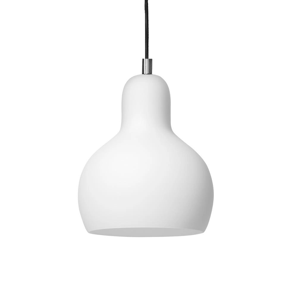 LONGIS WHITE pendant lamp with a chrome fixture