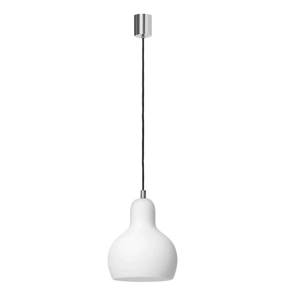 LONGIS WHITE pendant lamp with a chrome fixture