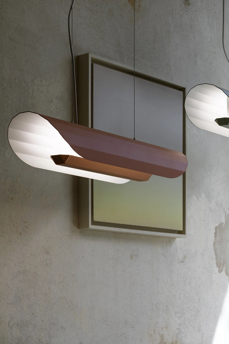 Linear pendant lamp APOLIN broken pink