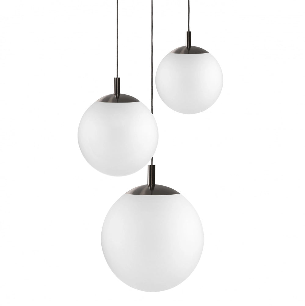 ALUR 2 ceiling lamp with frosted glass and titanium finish