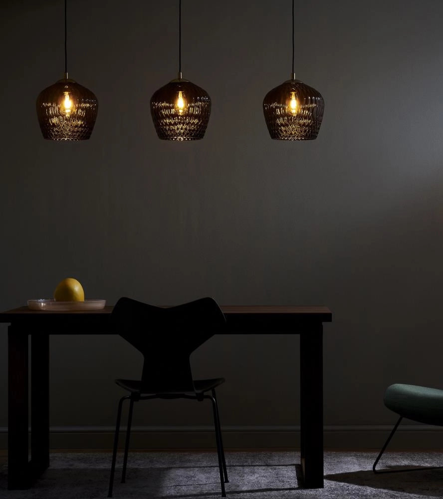 VENUS 3 graphite pendant lamp on a rail