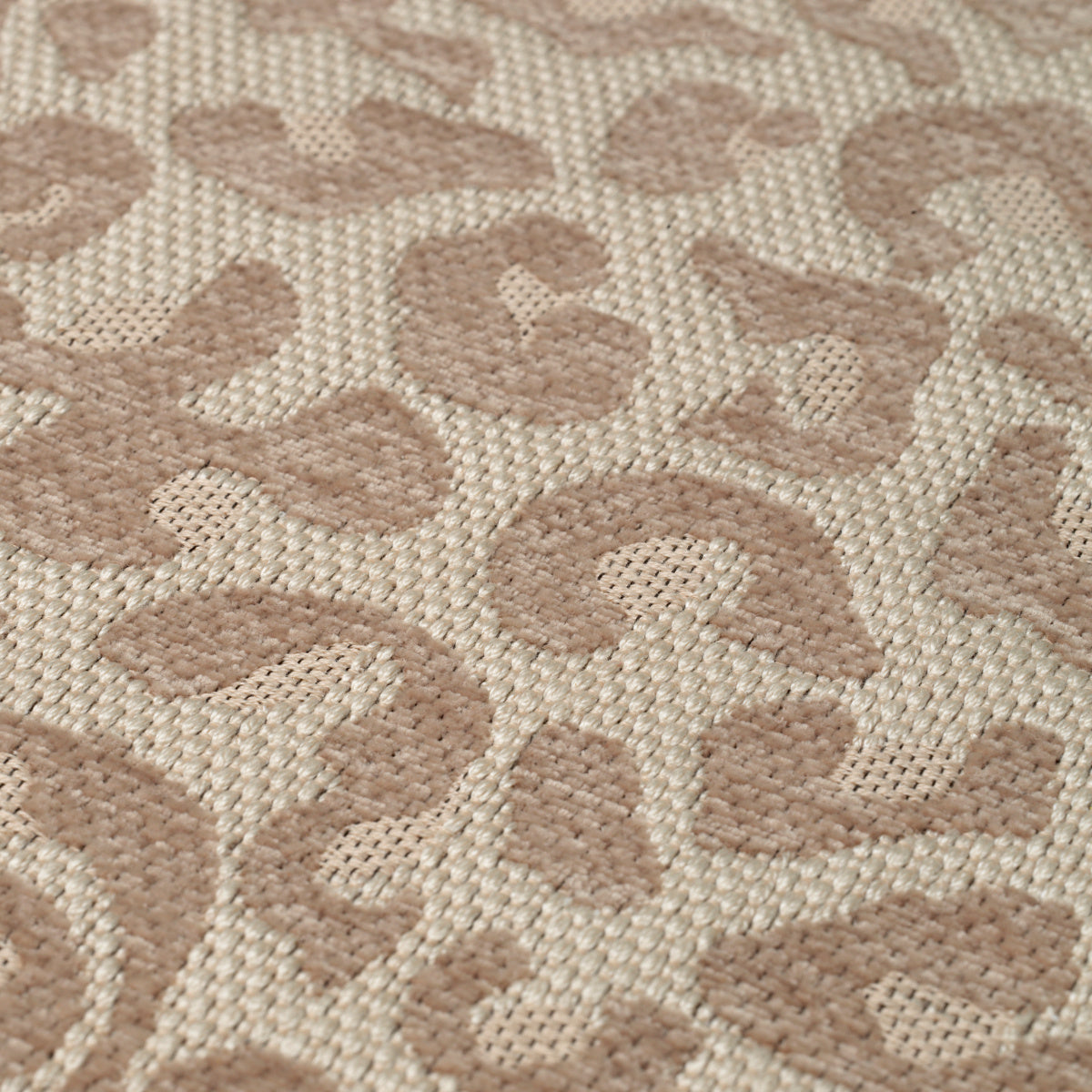 CORDOBA Beige Taboret with Leopard Print