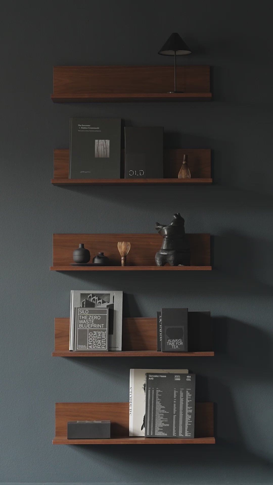 Tana -Nuss -Furnierwandschelf