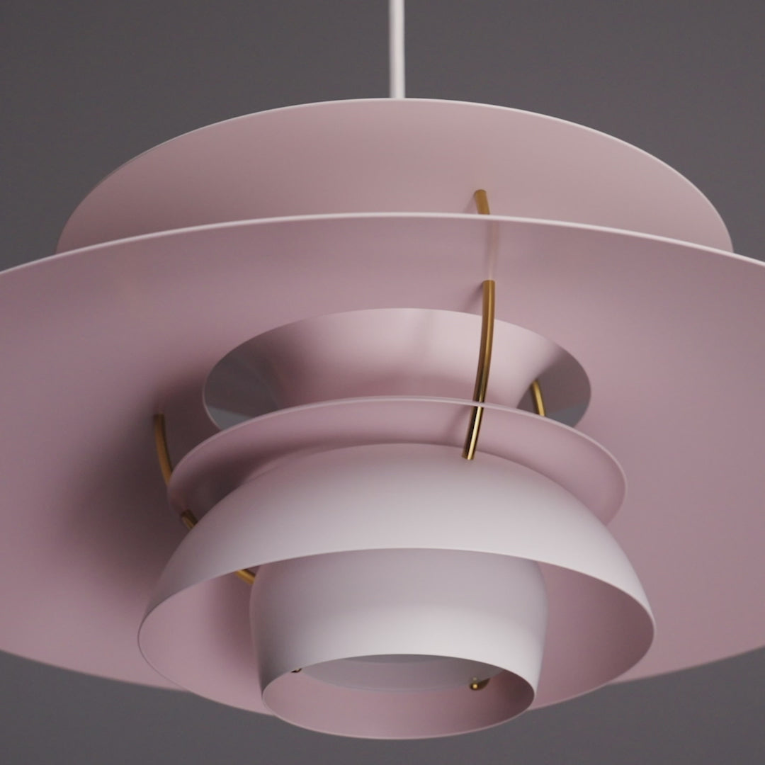 Lampa wisząca PH 5 pastelowy niebieski z różowym i brzoskwiniowym