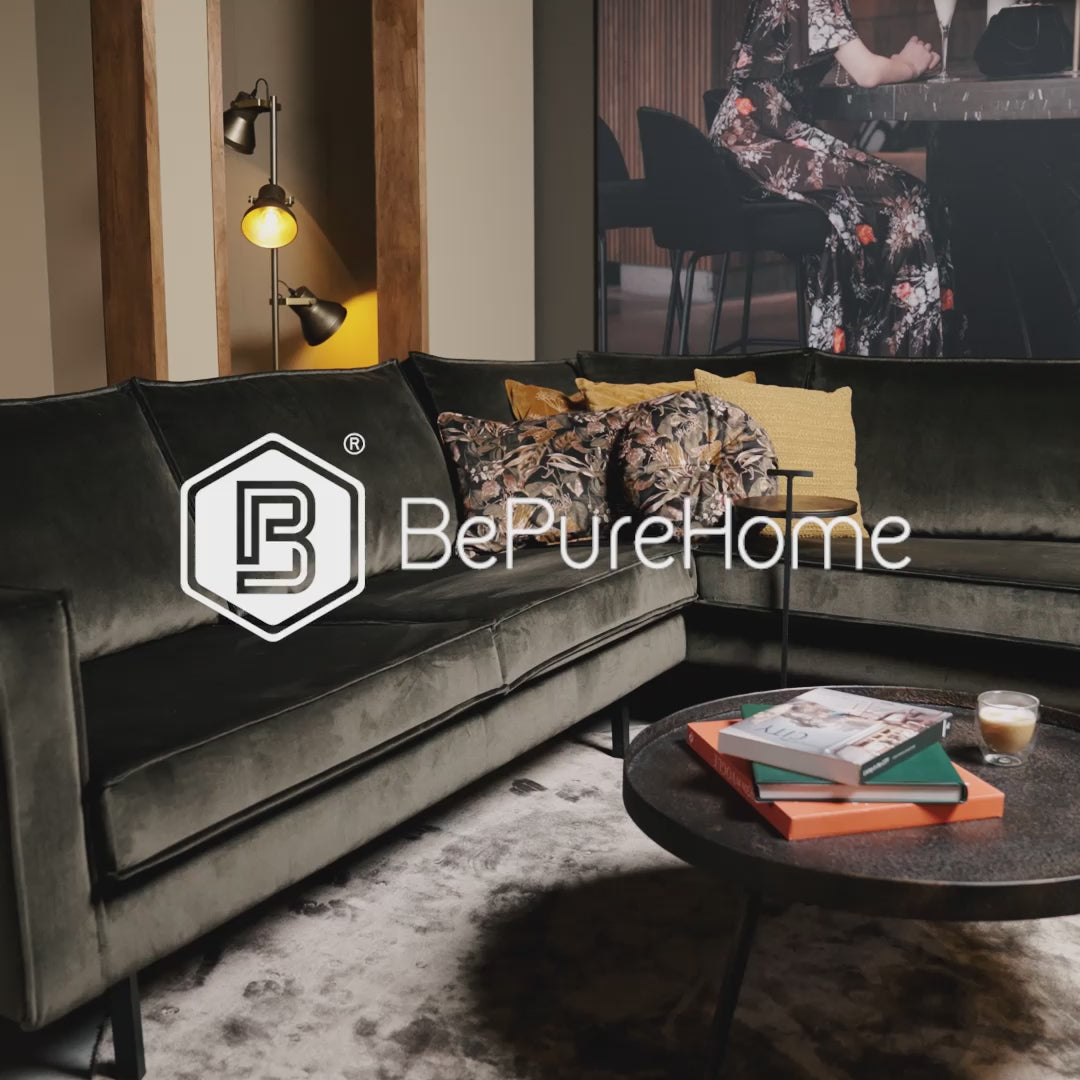 Velvet Sofa left -sided rodeo dark green