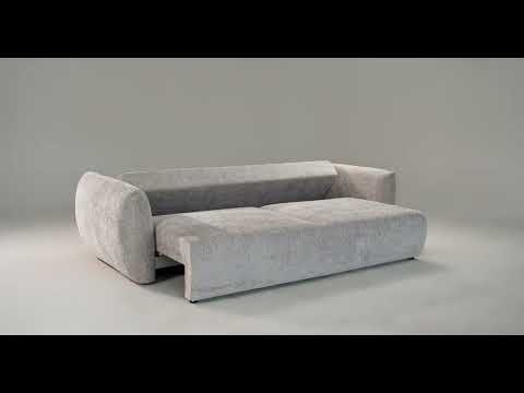 Rechtes Samt-Ecksofa mit Schlaffunktion MATERA beige