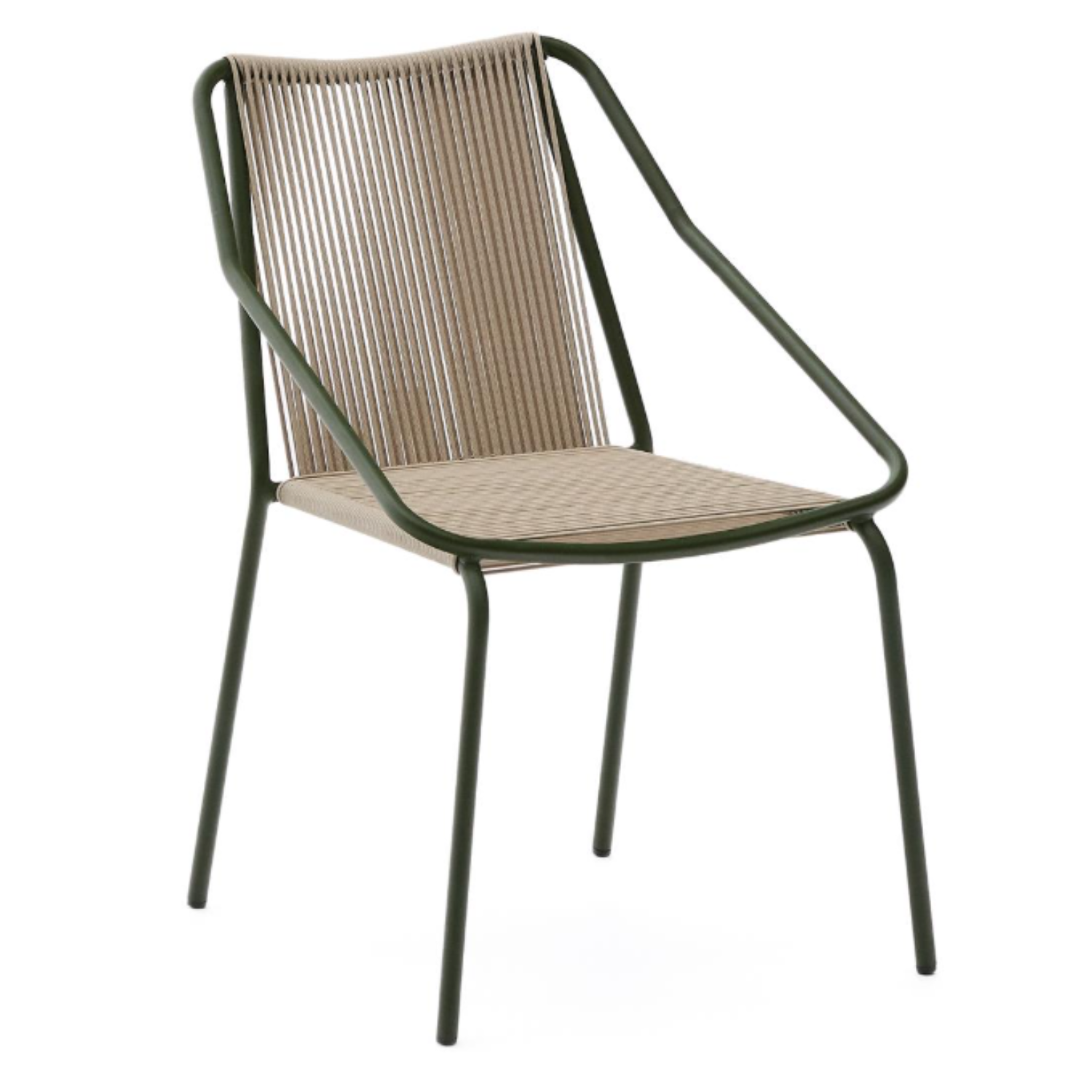 Zivia Écru outer chair with a steel base