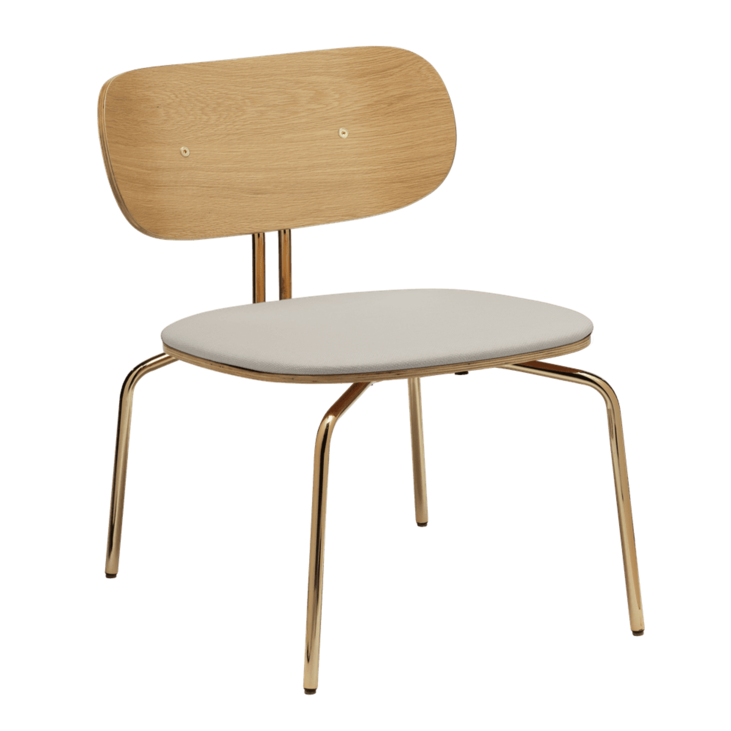 Beige curious armchair with a golden base