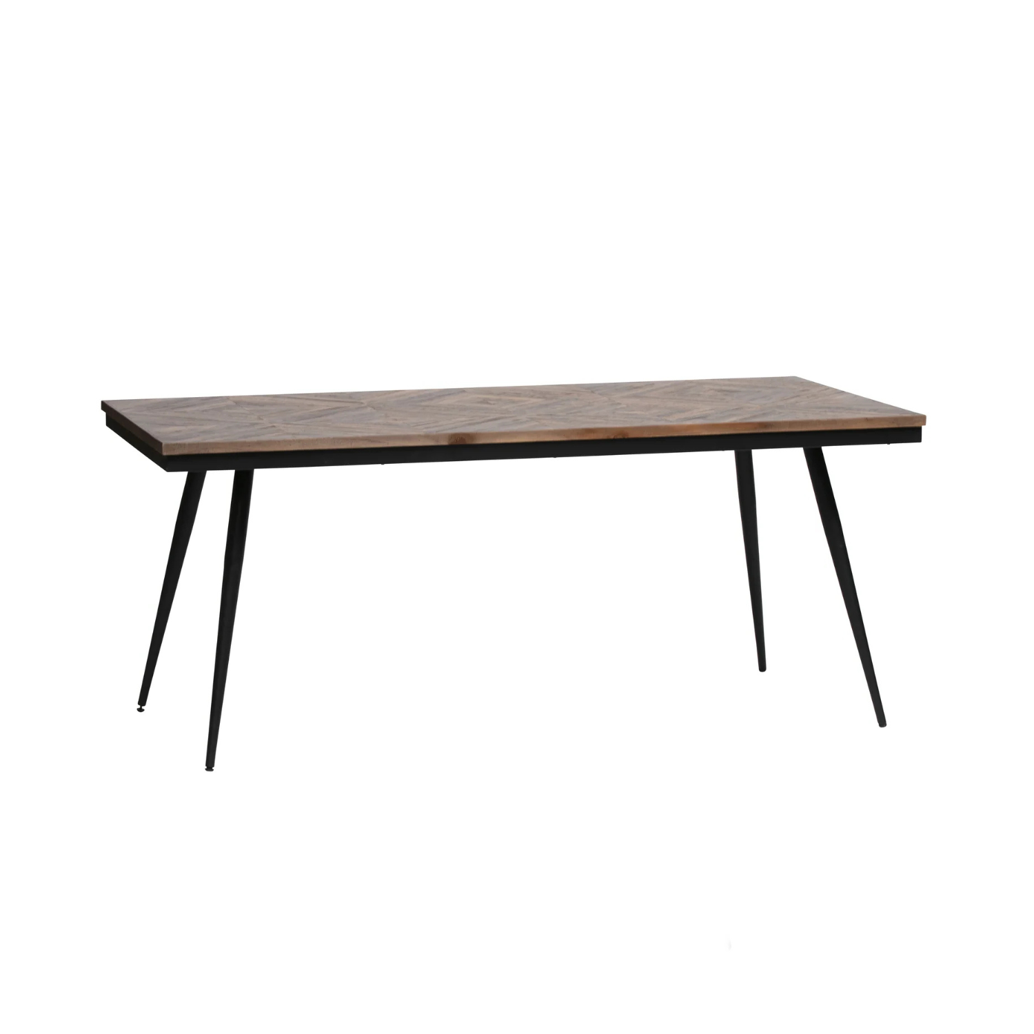 Rhombic table, teen wood with a black metal base