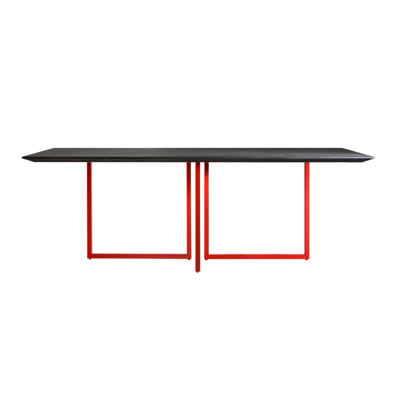 Gazelle Table Black Top mit einer roten Basis