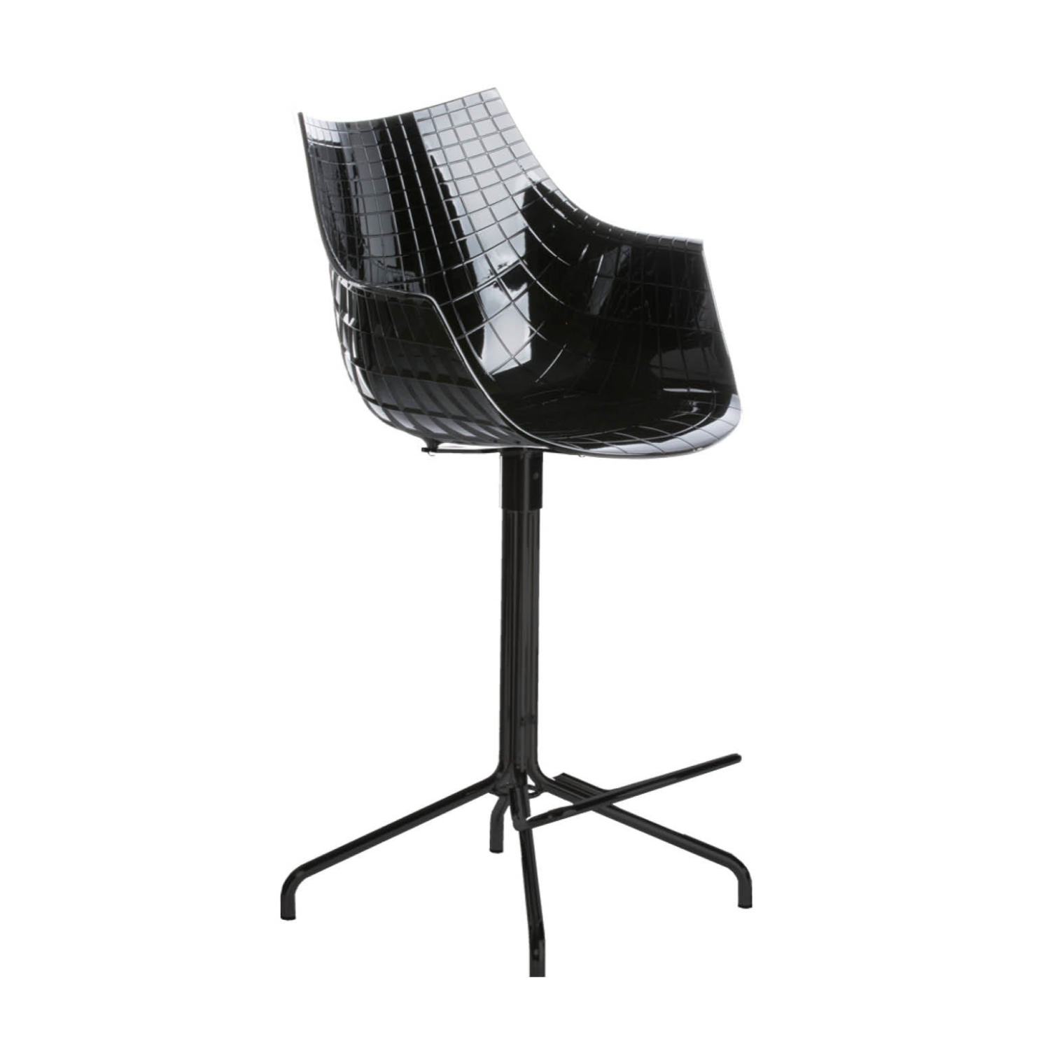 Black Meridiana Hocker mit einer schwarzen Basis