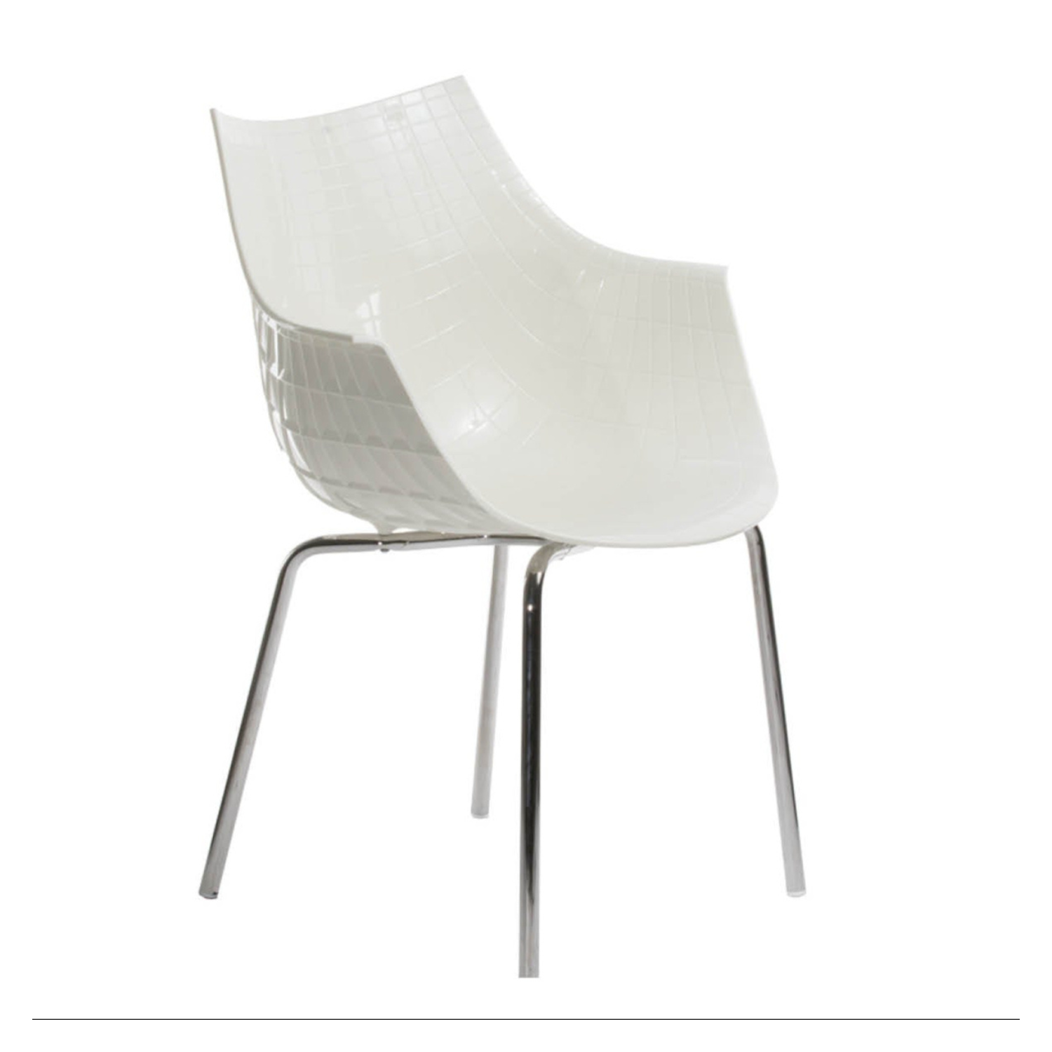 White Meridiana chair with a chrome base