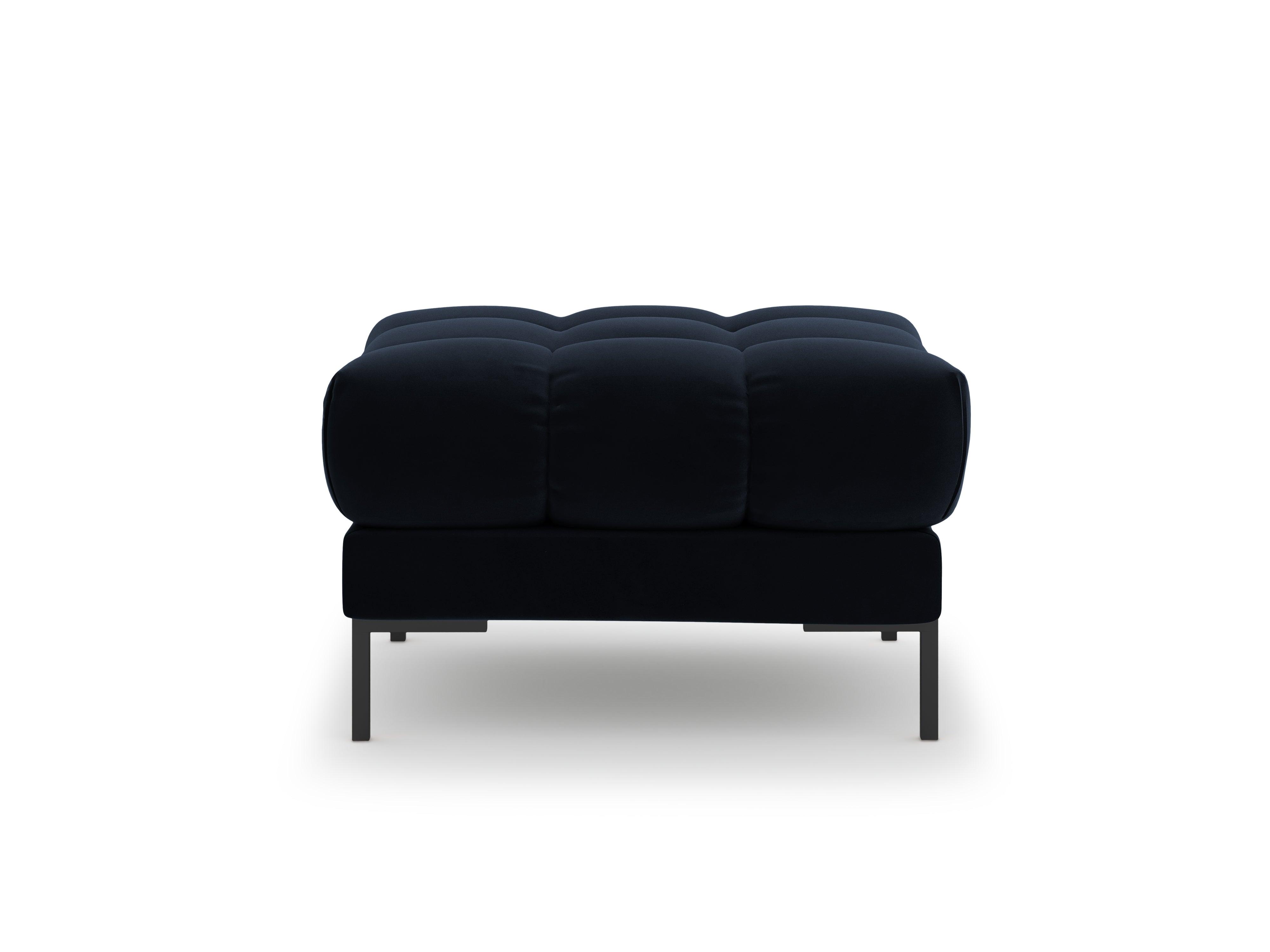 Puf aksamitny BALI ciemnoniebieski z czarną podstawą Cosmopolitan Design Eye on Design