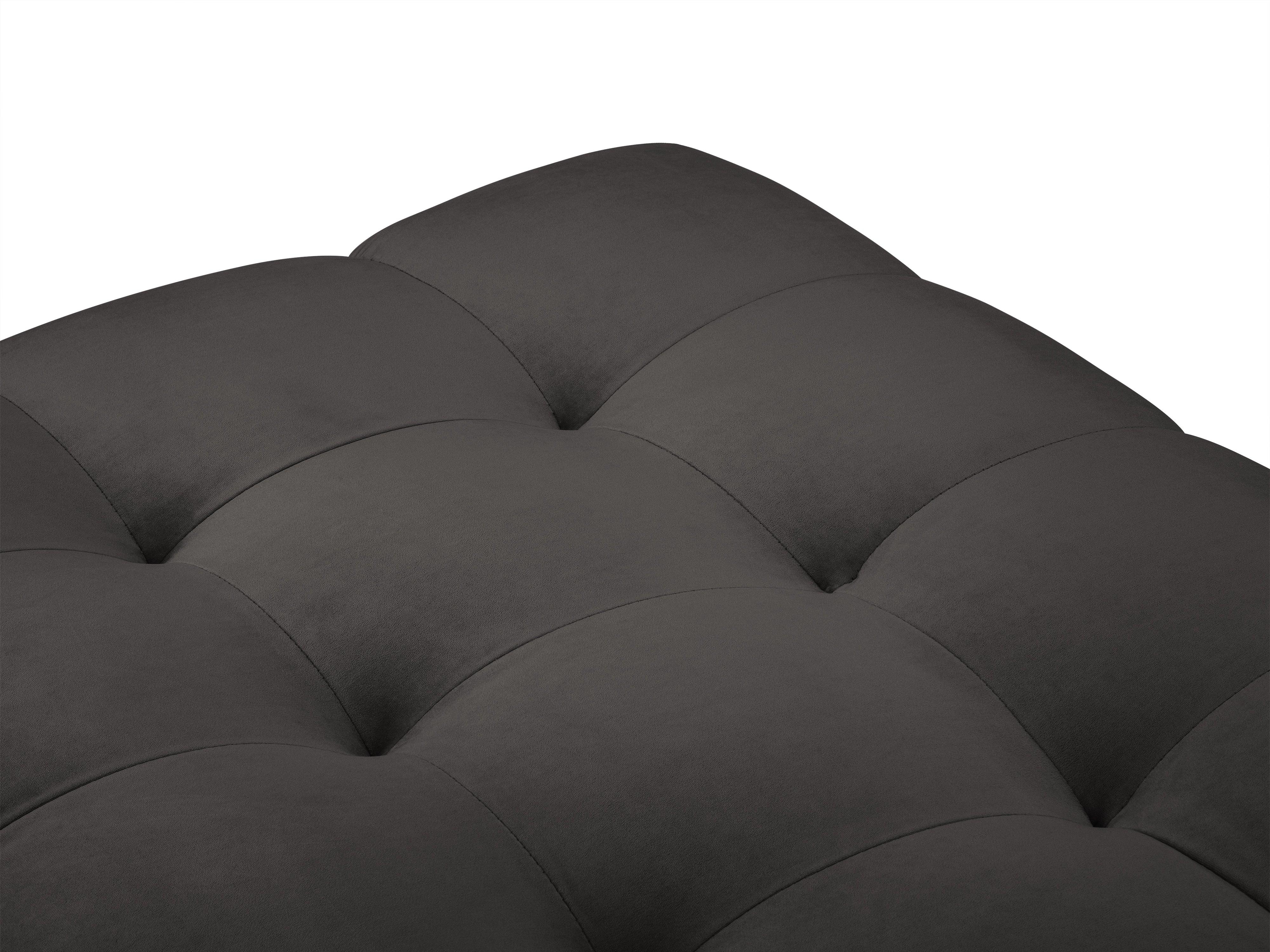Puf aksamitny BALI ciemnoszary ze złotą podstawą Cosmopolitan Design Eye on Design