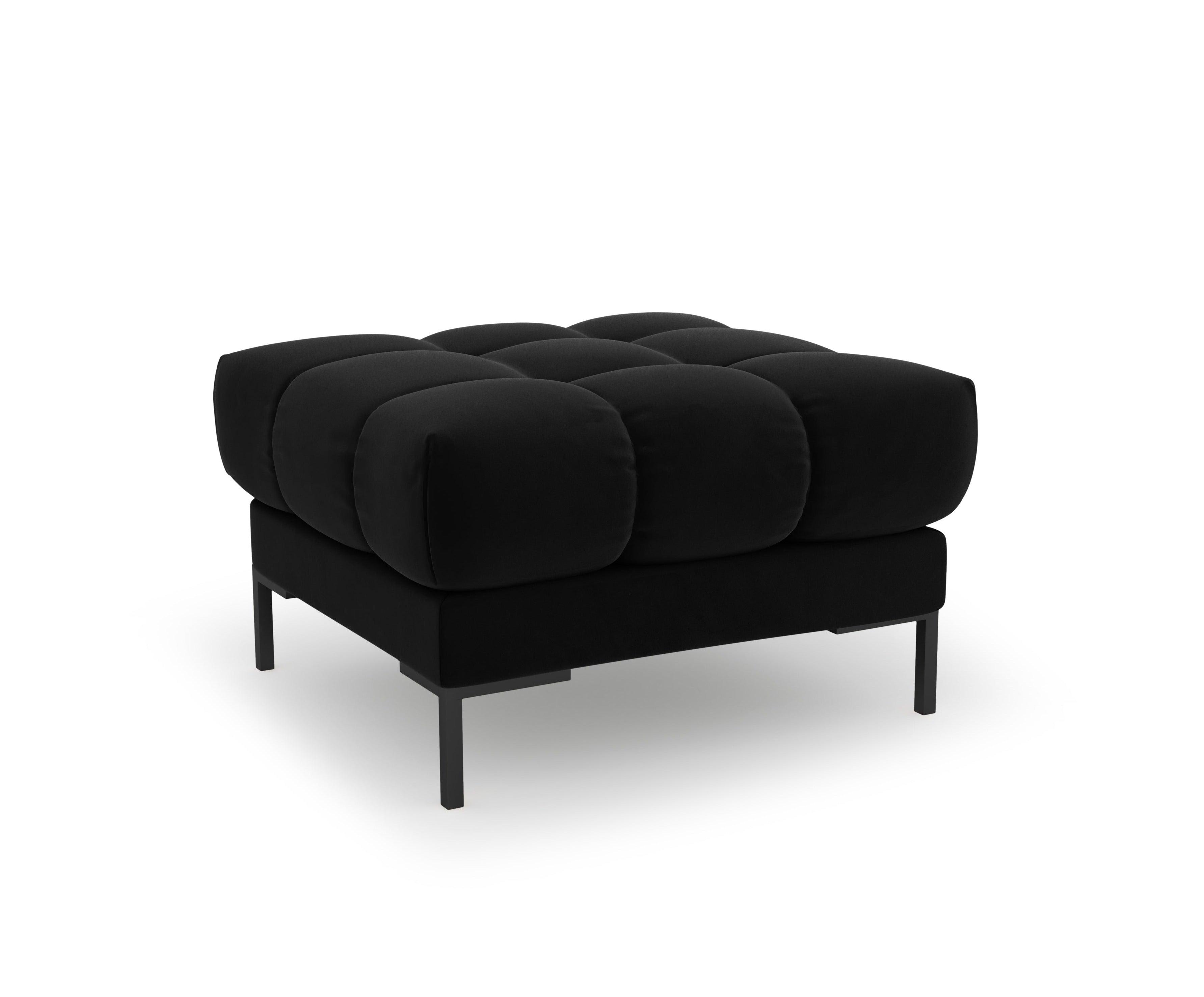 Puf aksamitny BALI czarny z czarną podstawą Cosmopolitan Design Eye on Design