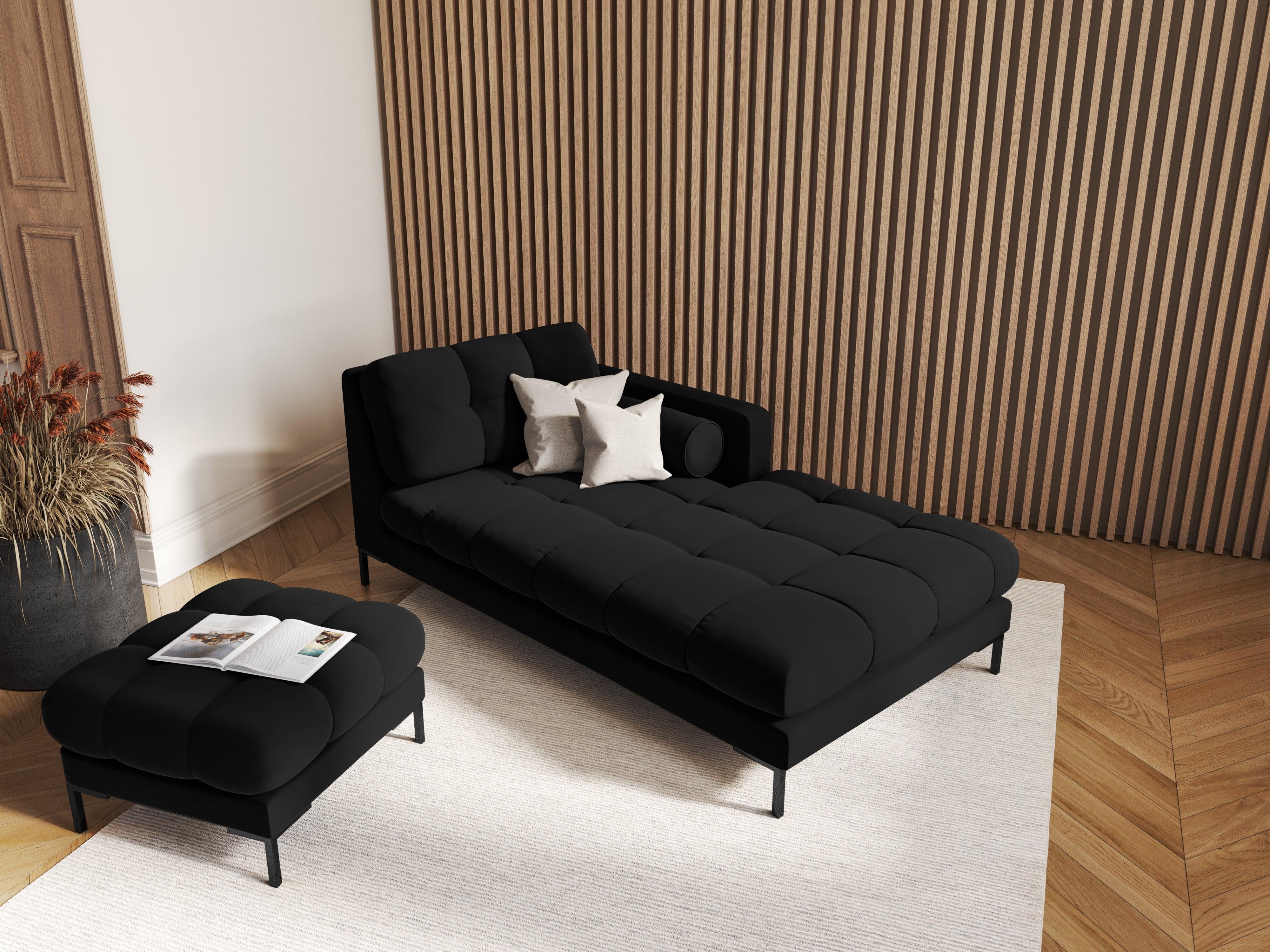 Puf aksamitny BALI czarny z czarną podstawą Cosmopolitan Design Eye on Design