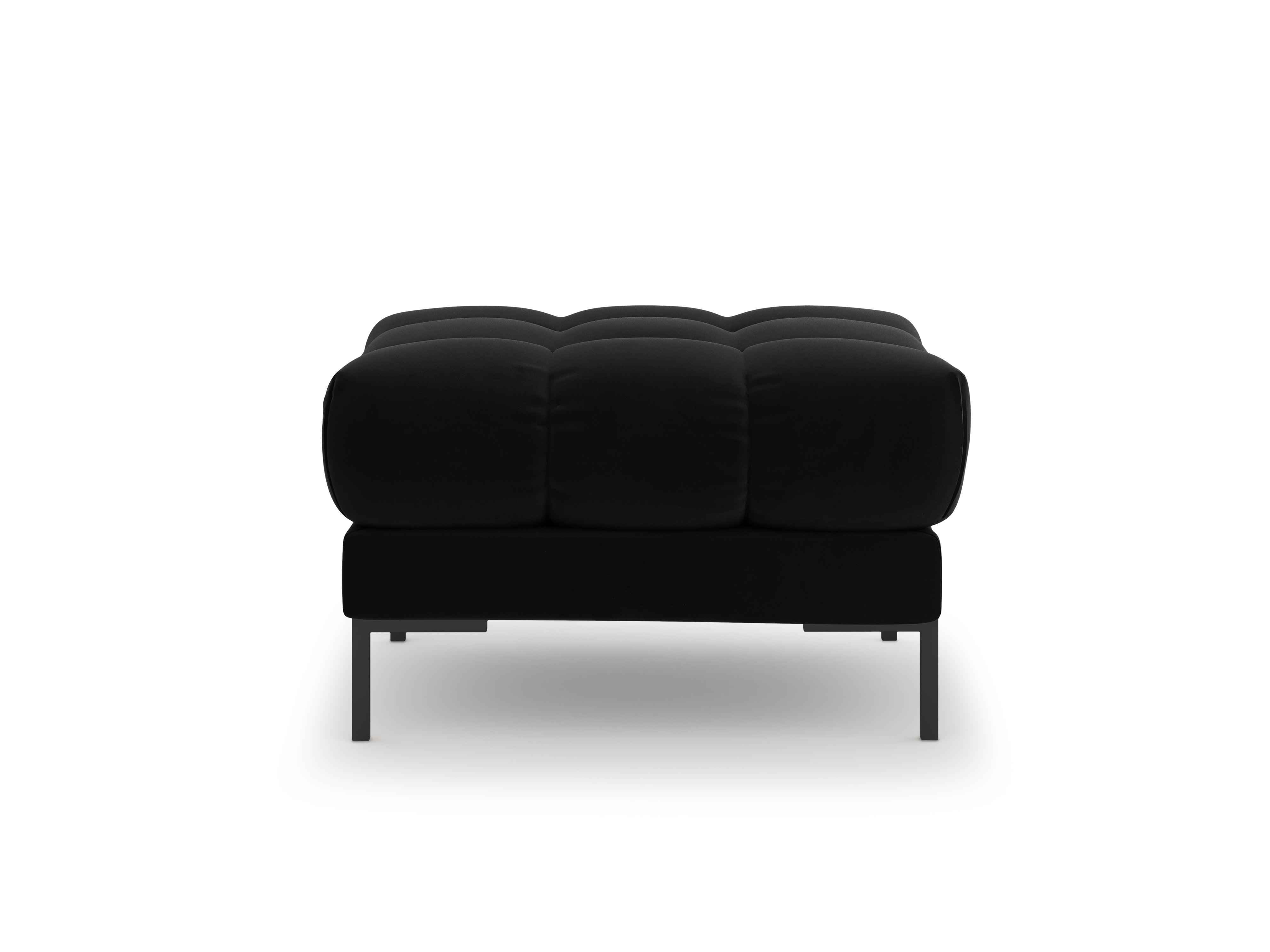 Puf aksamitny BALI czarny z czarną podstawą Cosmopolitan Design Eye on Design