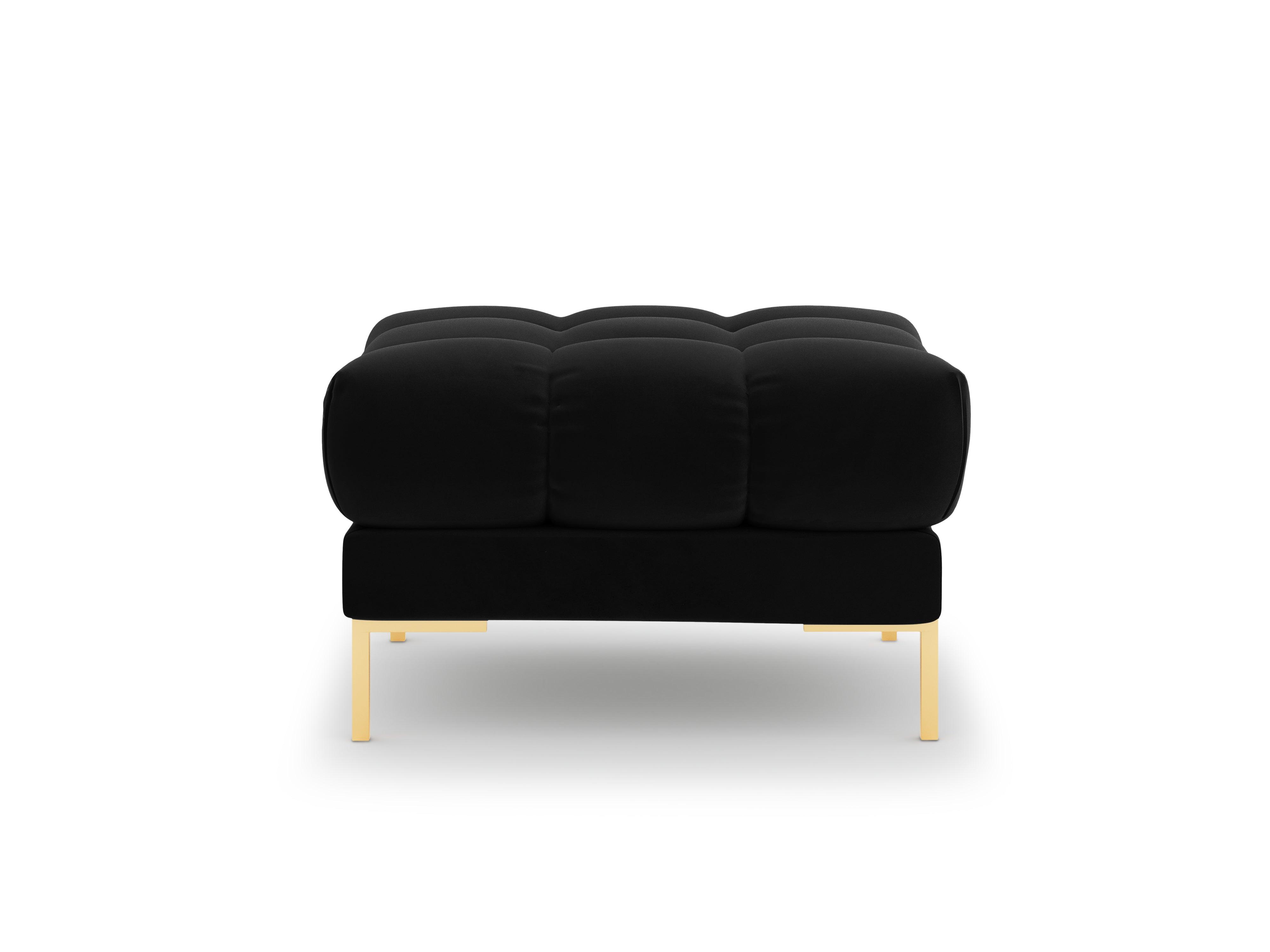 Puf aksamitny BALI czarny ze złotą podstawą Cosmopolitan Design Eye on Design