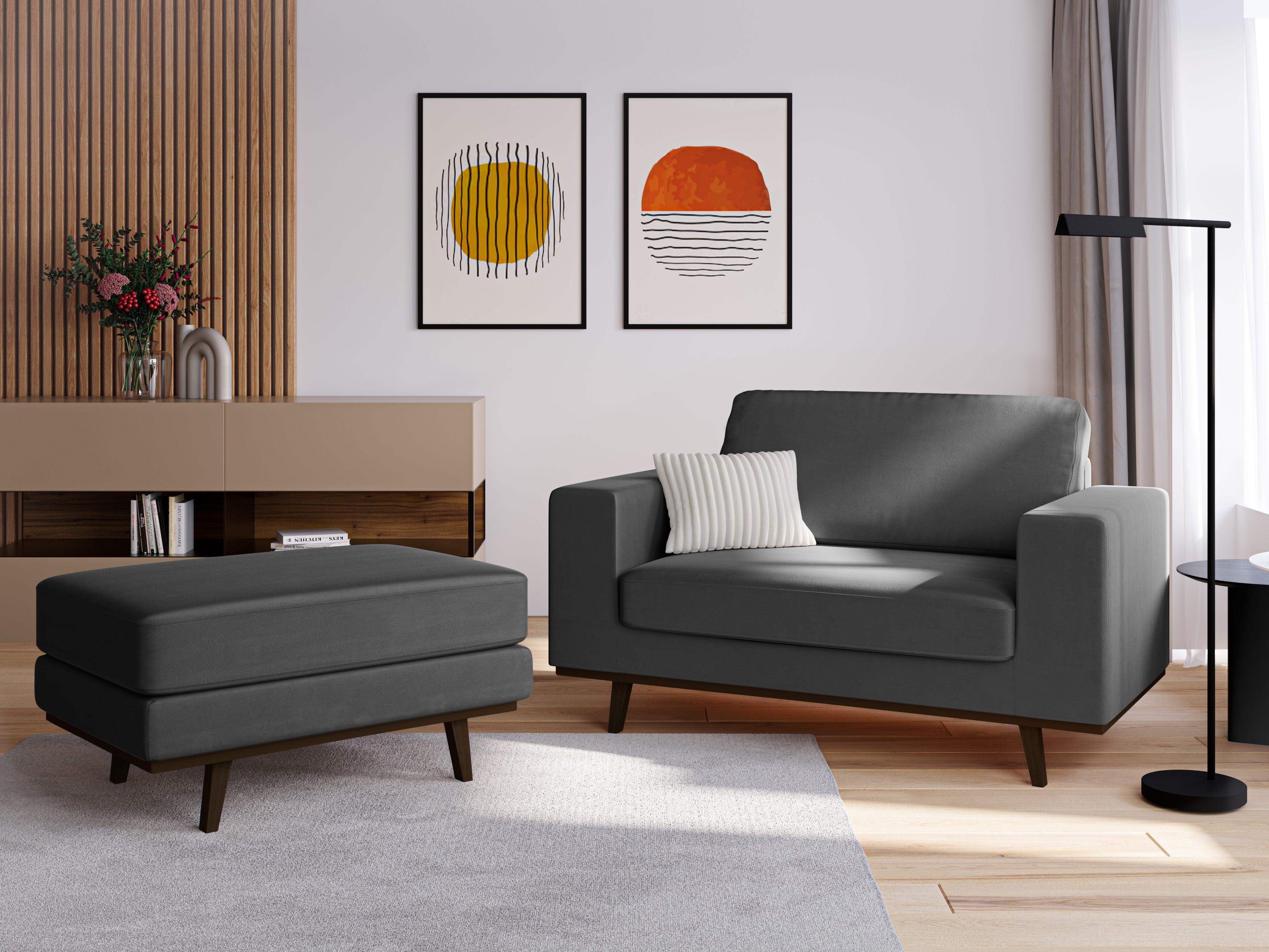 Puf aksamitny HEBE ciemnoszary Mazzini Sofas Eye on Design