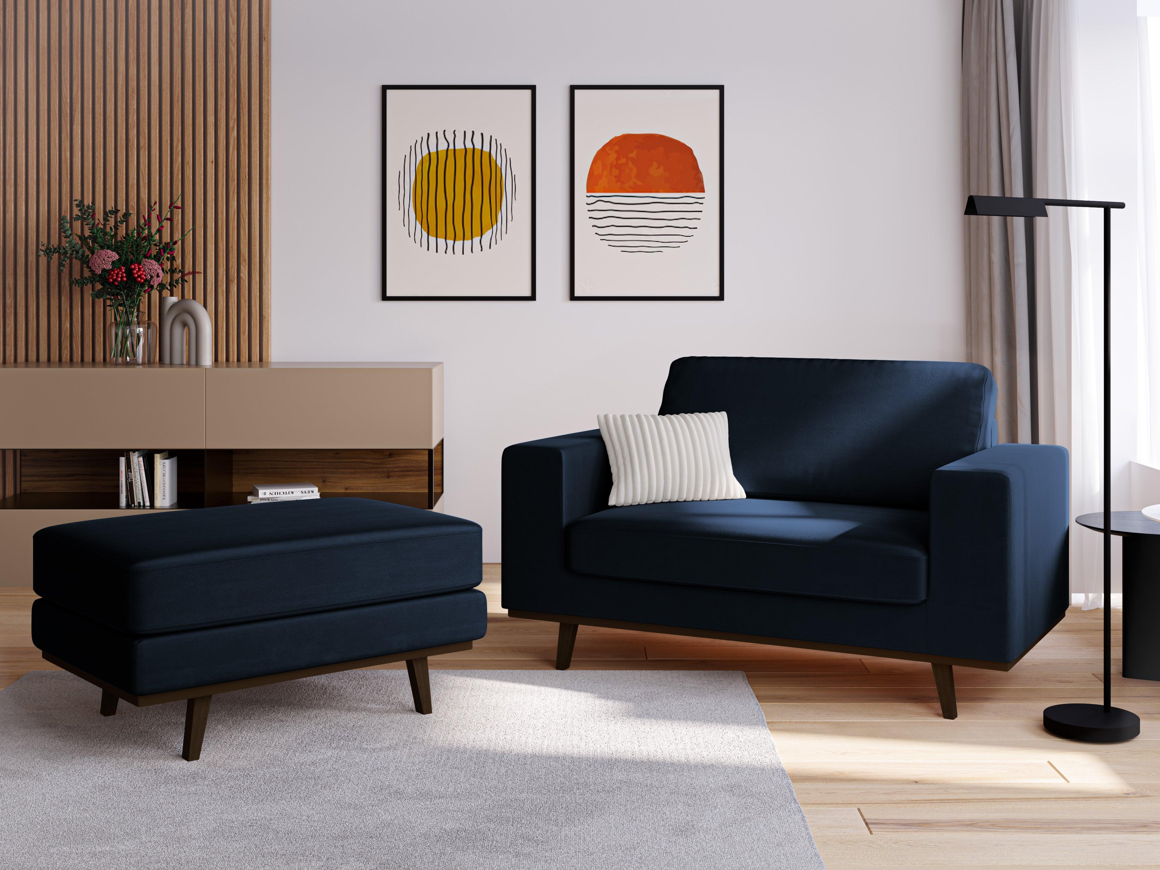 Puf aksamitny HEBE granat królewski Mazzini Sofas Eye on Design