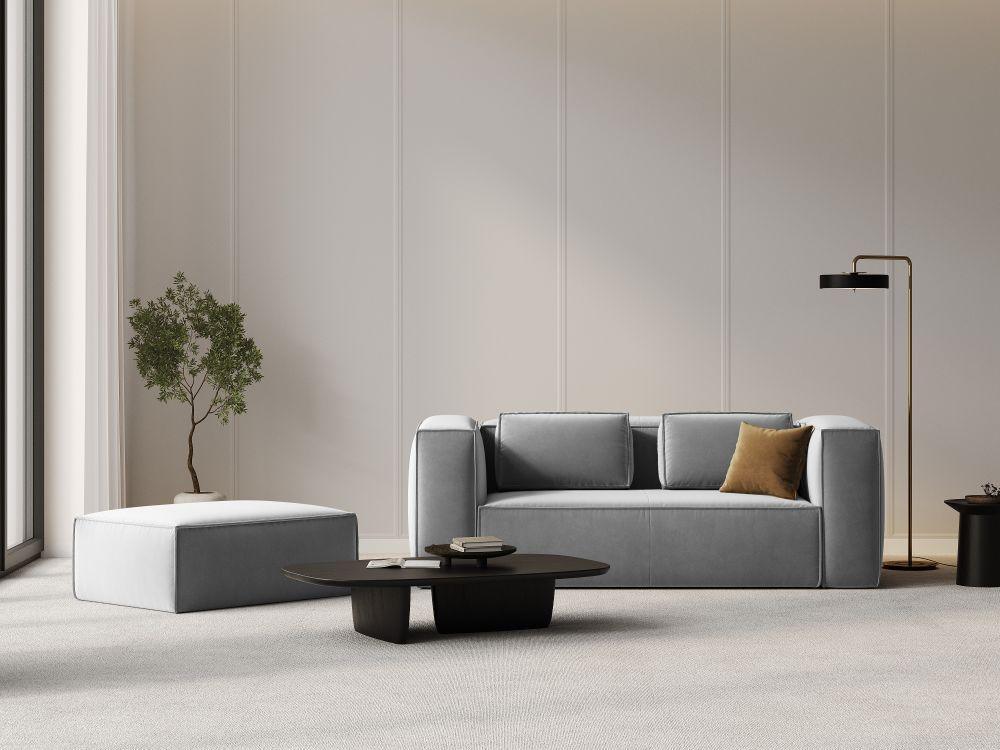 Puf aksamitny MACKAY jasnoszary Cosmopolitan Design Eye on Design