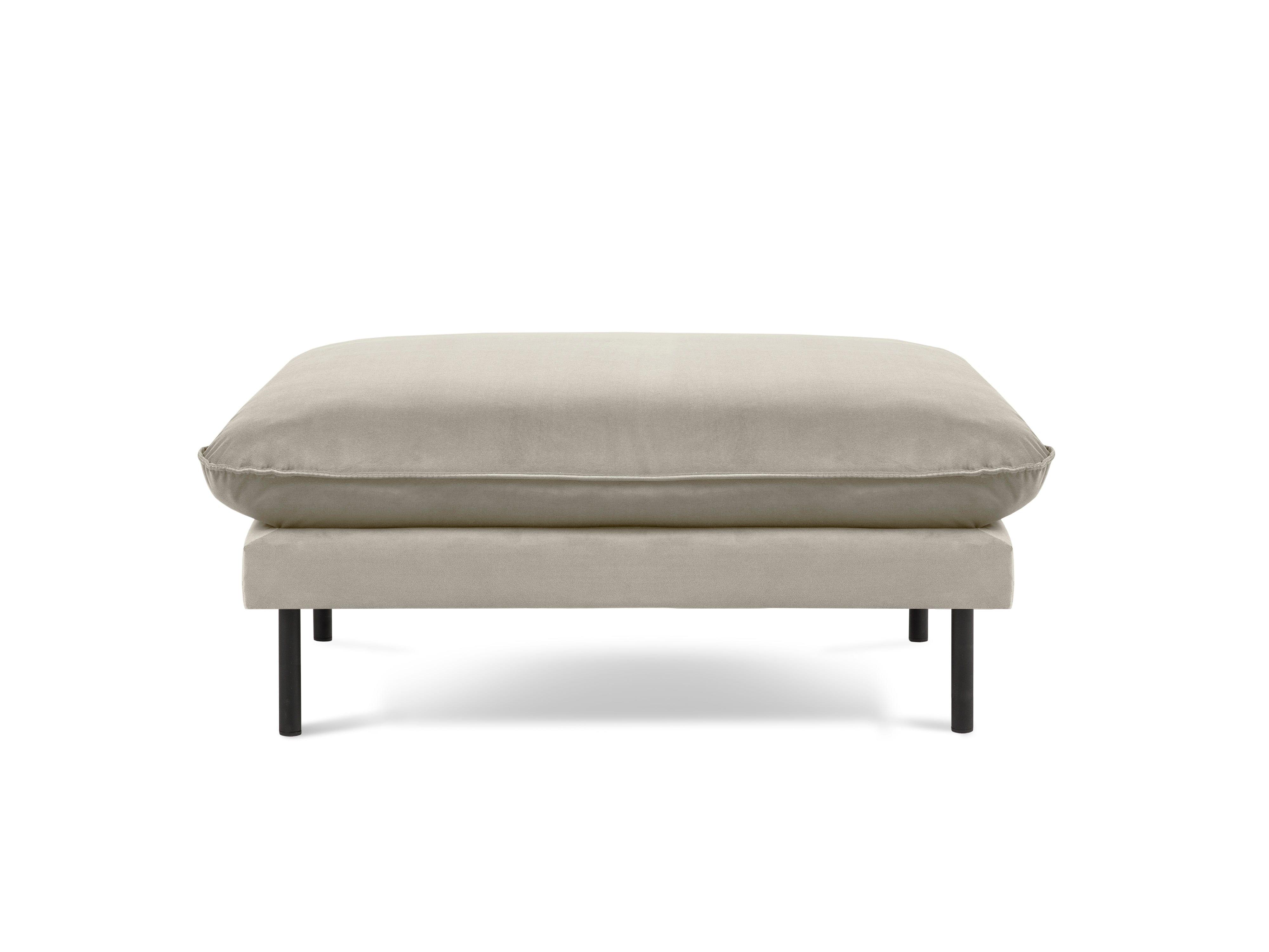 Puf aksamitny VIENNA beżowy z czarną podstawą Cosmopolitan Design Eye on Design