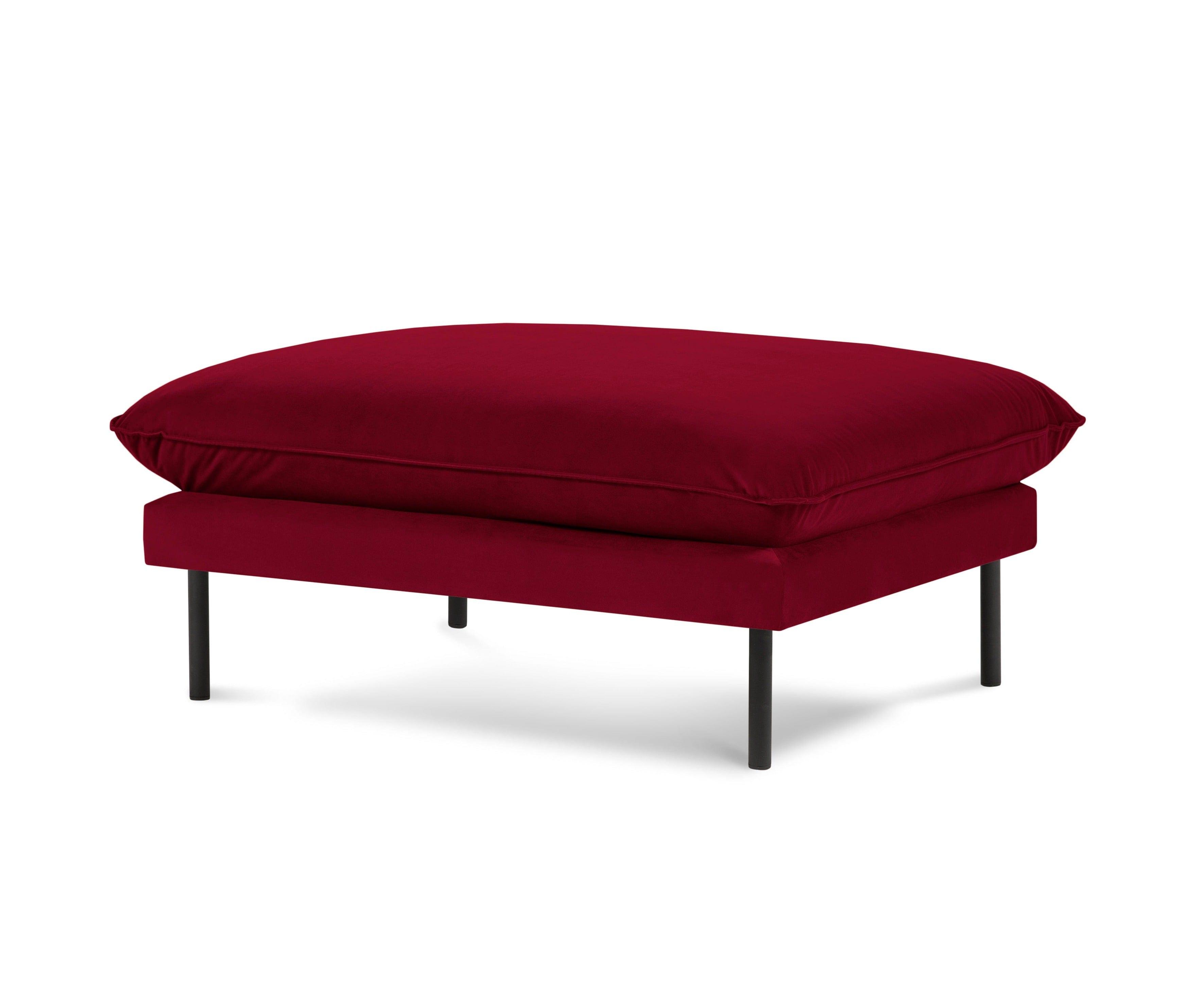 Puf aksamitny VIENNA bordowy z czarną podstawą Cosmopolitan Design Eye on Design
