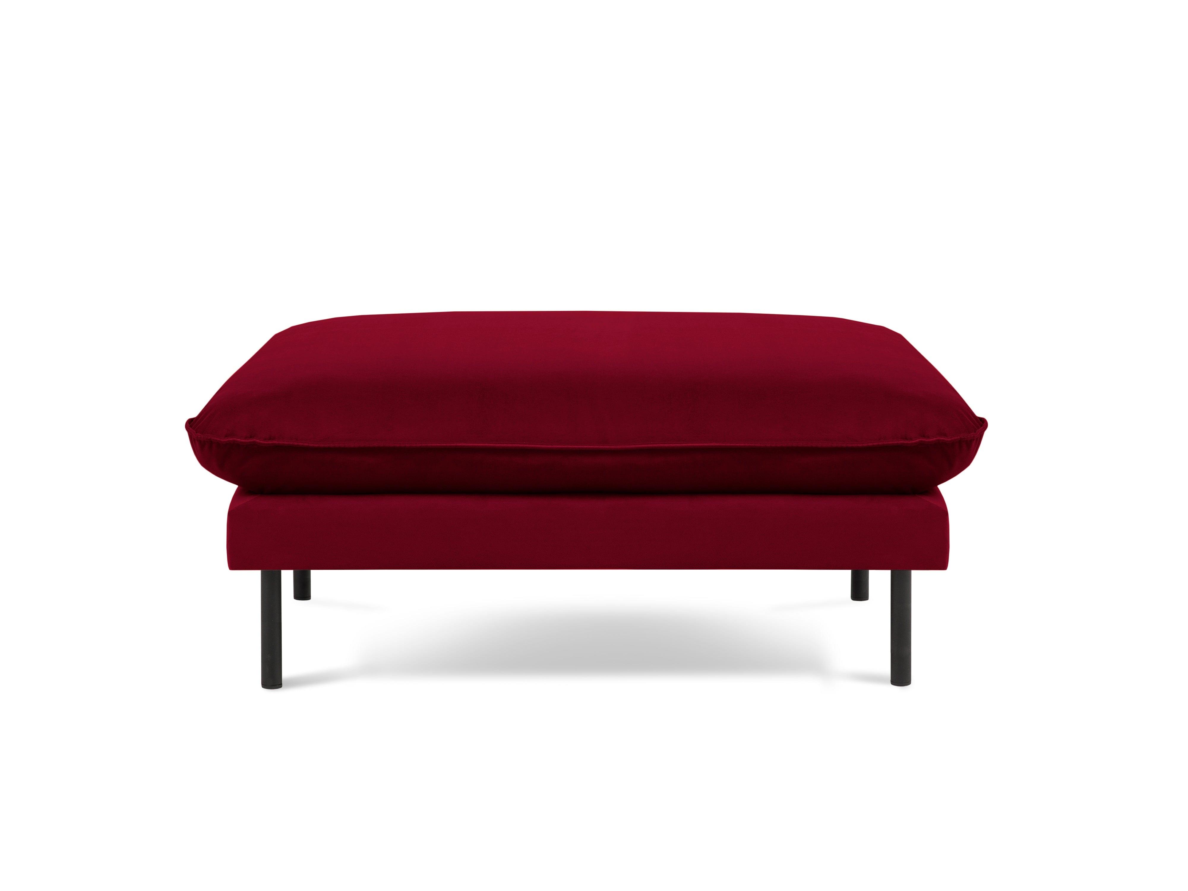 Puf aksamitny VIENNA bordowy z czarną podstawą Cosmopolitan Design Eye on Design