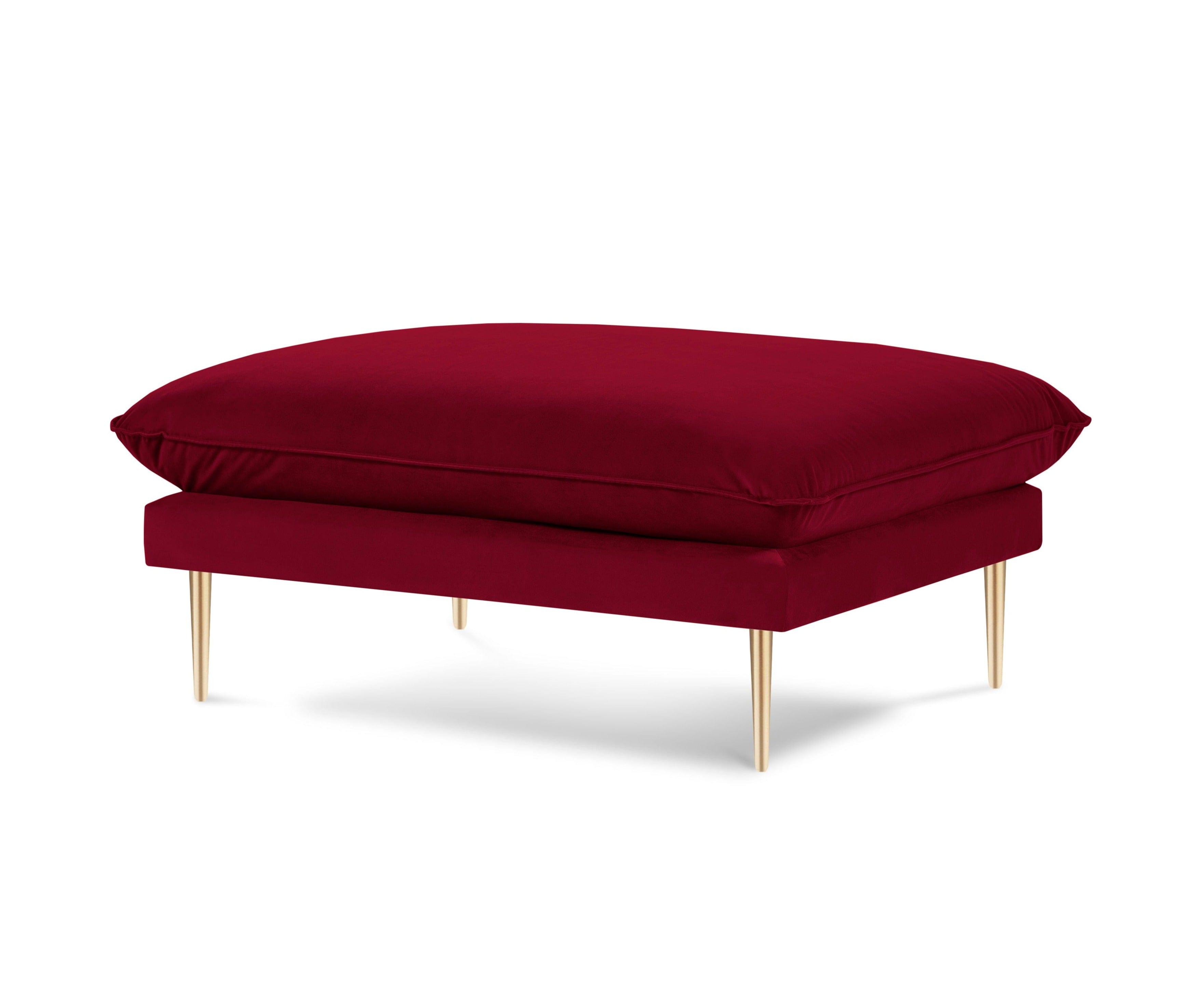 Puf aksamitny VIENNA bordowy ze złotą podstawą Cosmopolitan Design Eye on Design