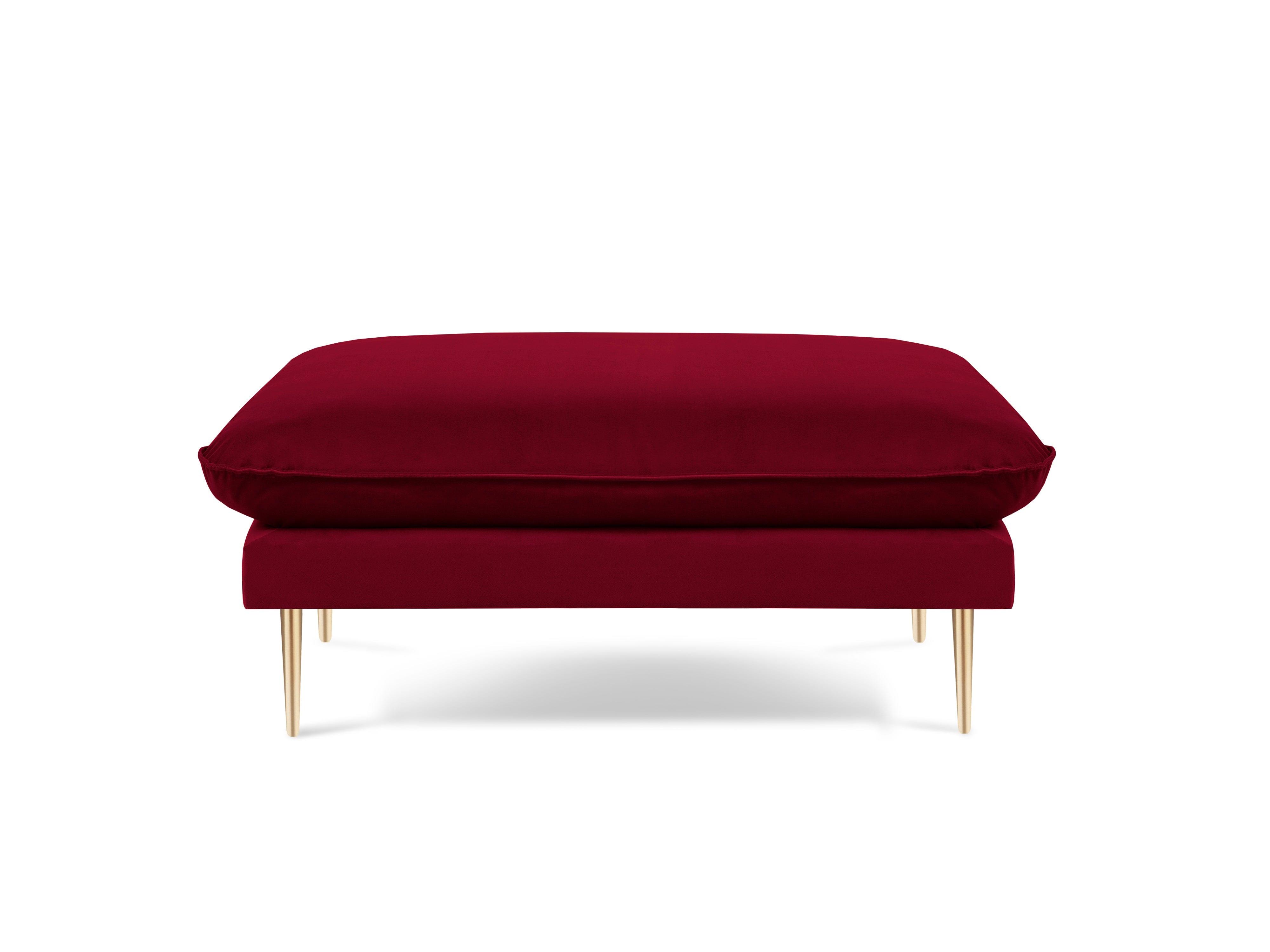 Puf aksamitny VIENNA bordowy ze złotą podstawą Cosmopolitan Design Eye on Design