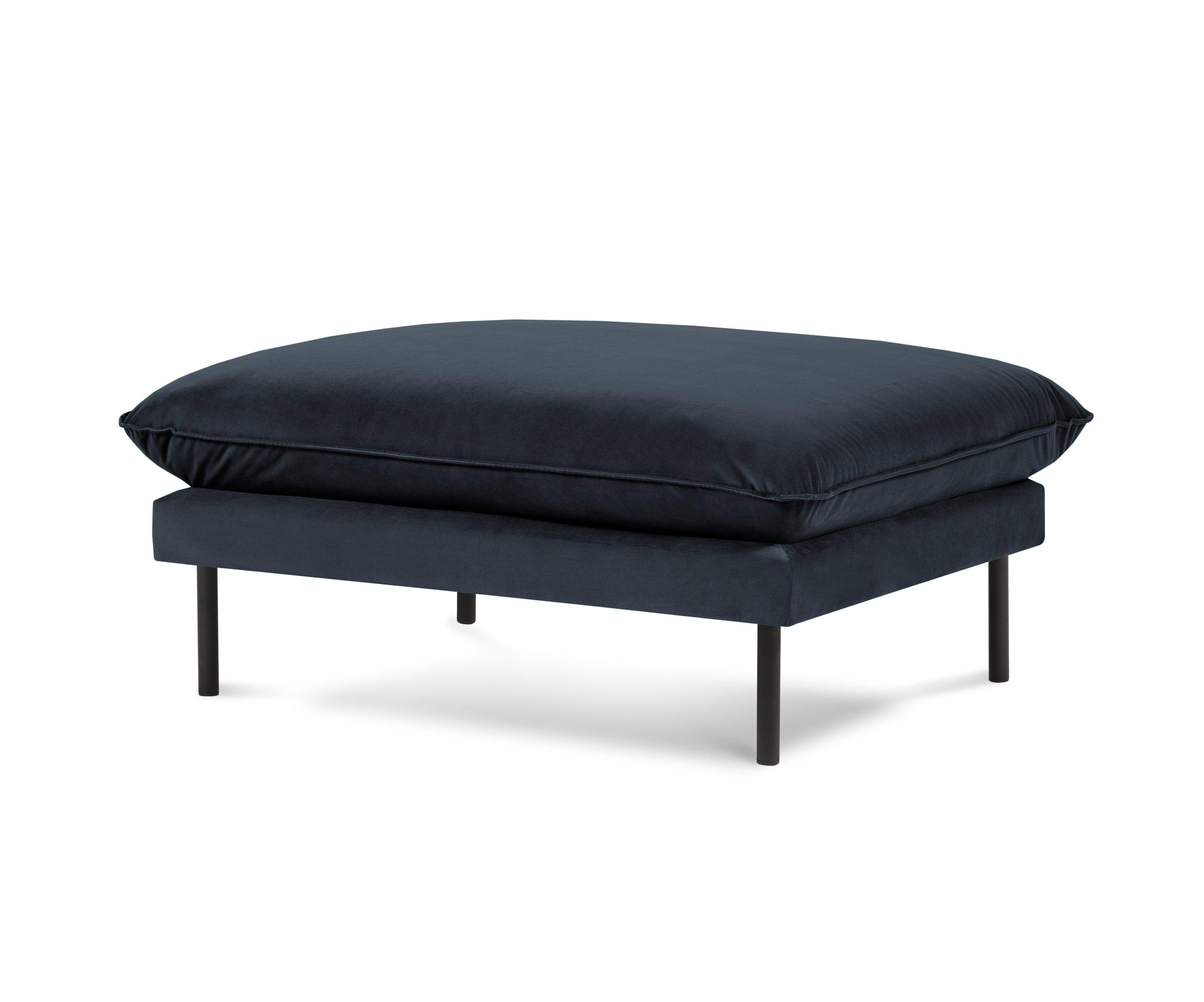 Puf aksamitny VIENNA granatowy z czarną podstawą Cosmopolitan Design Eye on Design
