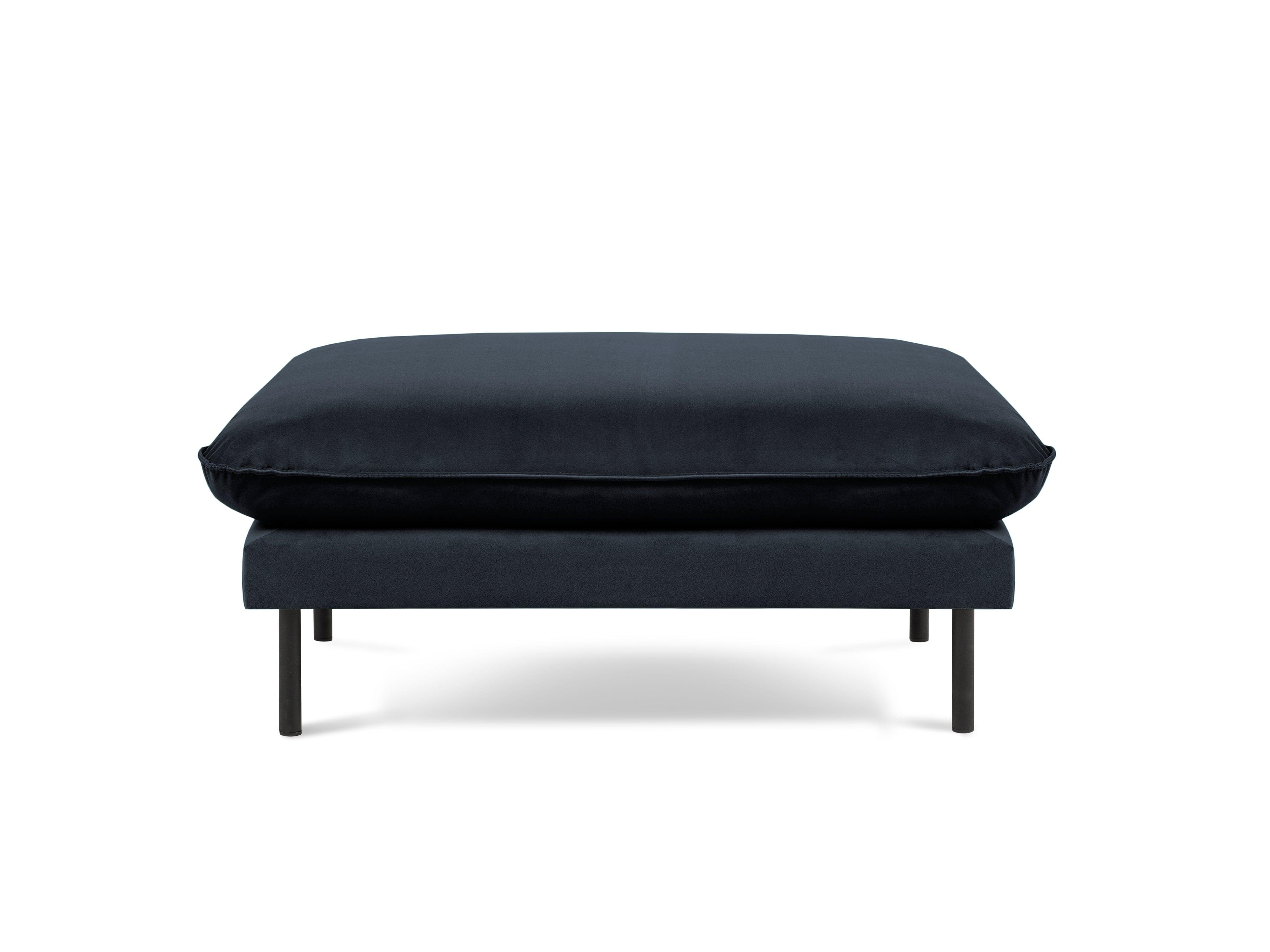 Puf aksamitny VIENNA granatowy z czarną podstawą Cosmopolitan Design Eye on Design